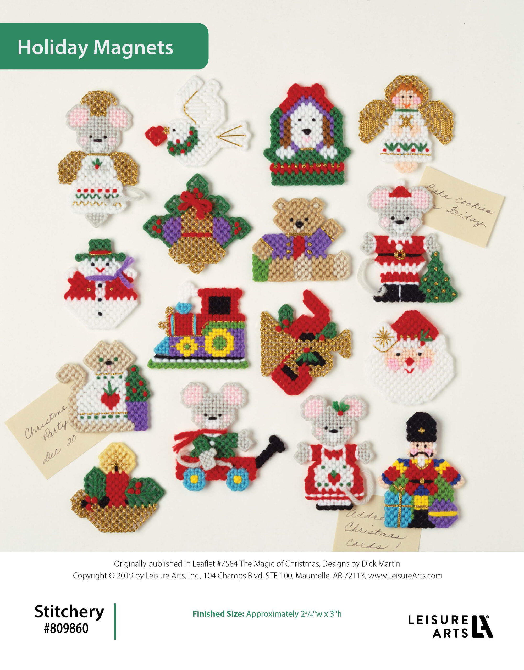 Leisure Arts The Magic Of Christmas Holiday Magnets Plastic Canvas ePattern