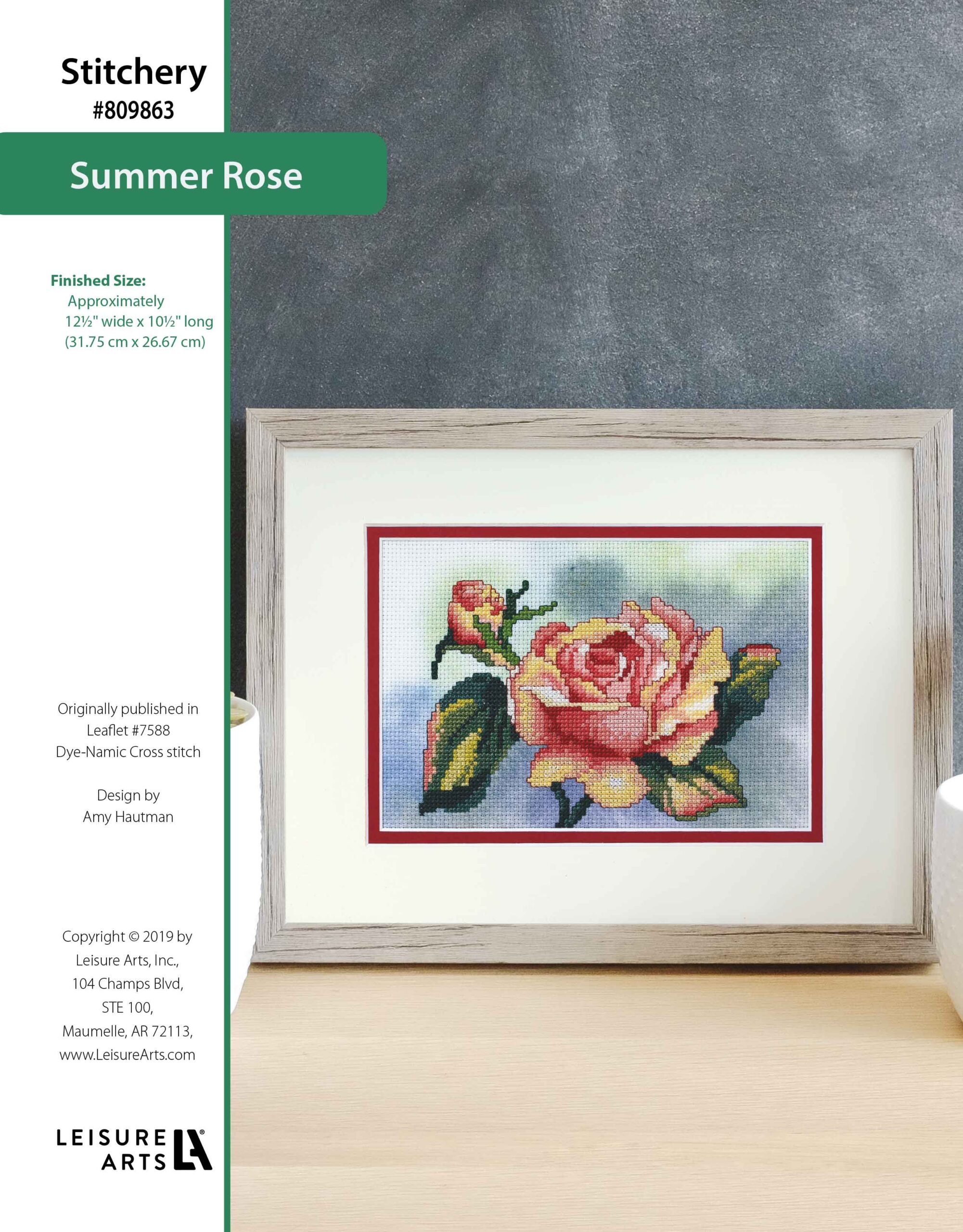 Leisure Arts DyeNamic Cross Stitch Summer Rose ePattern