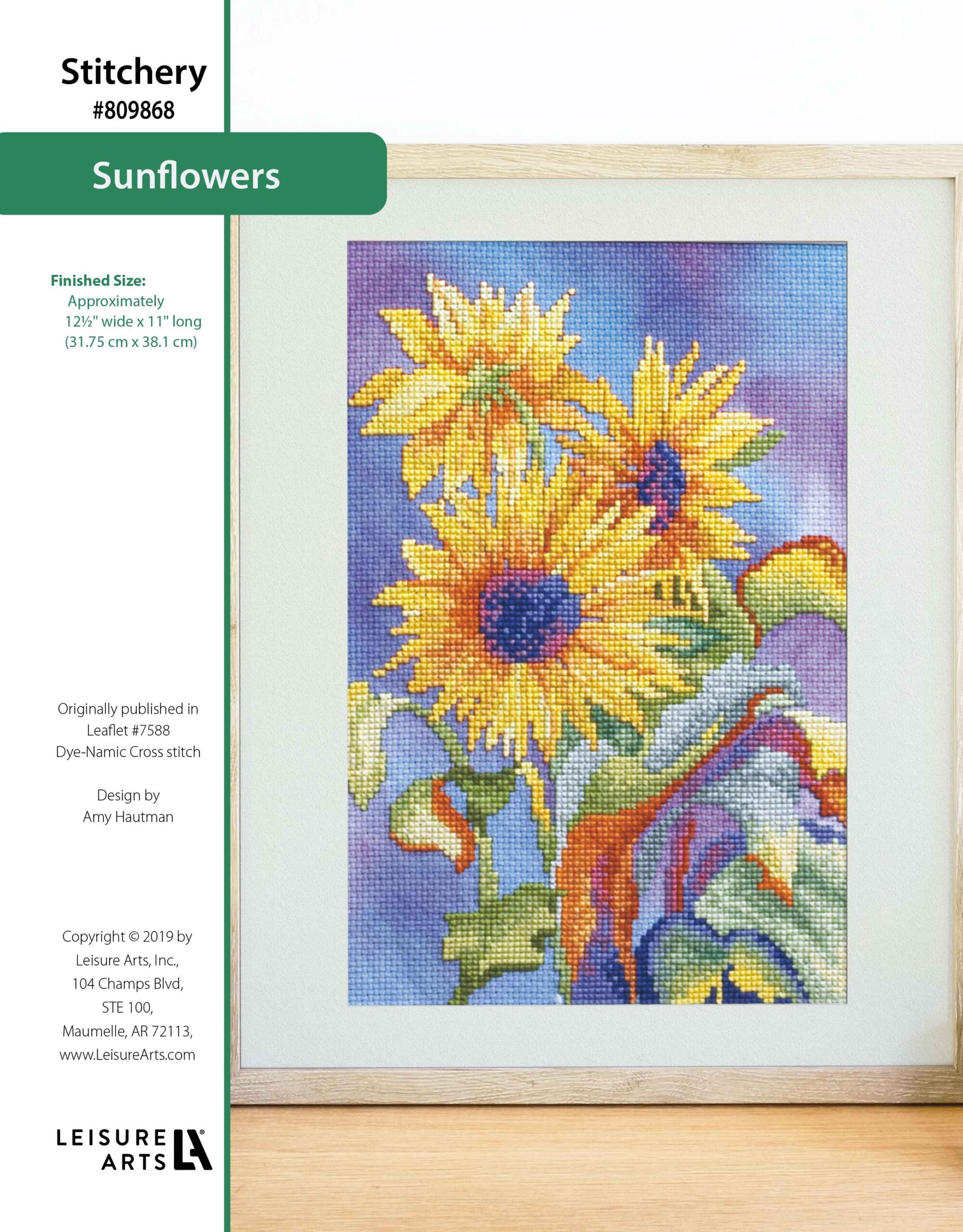 Leisure Arts DyeNamic Cross Stitch Sunflowers ePattern