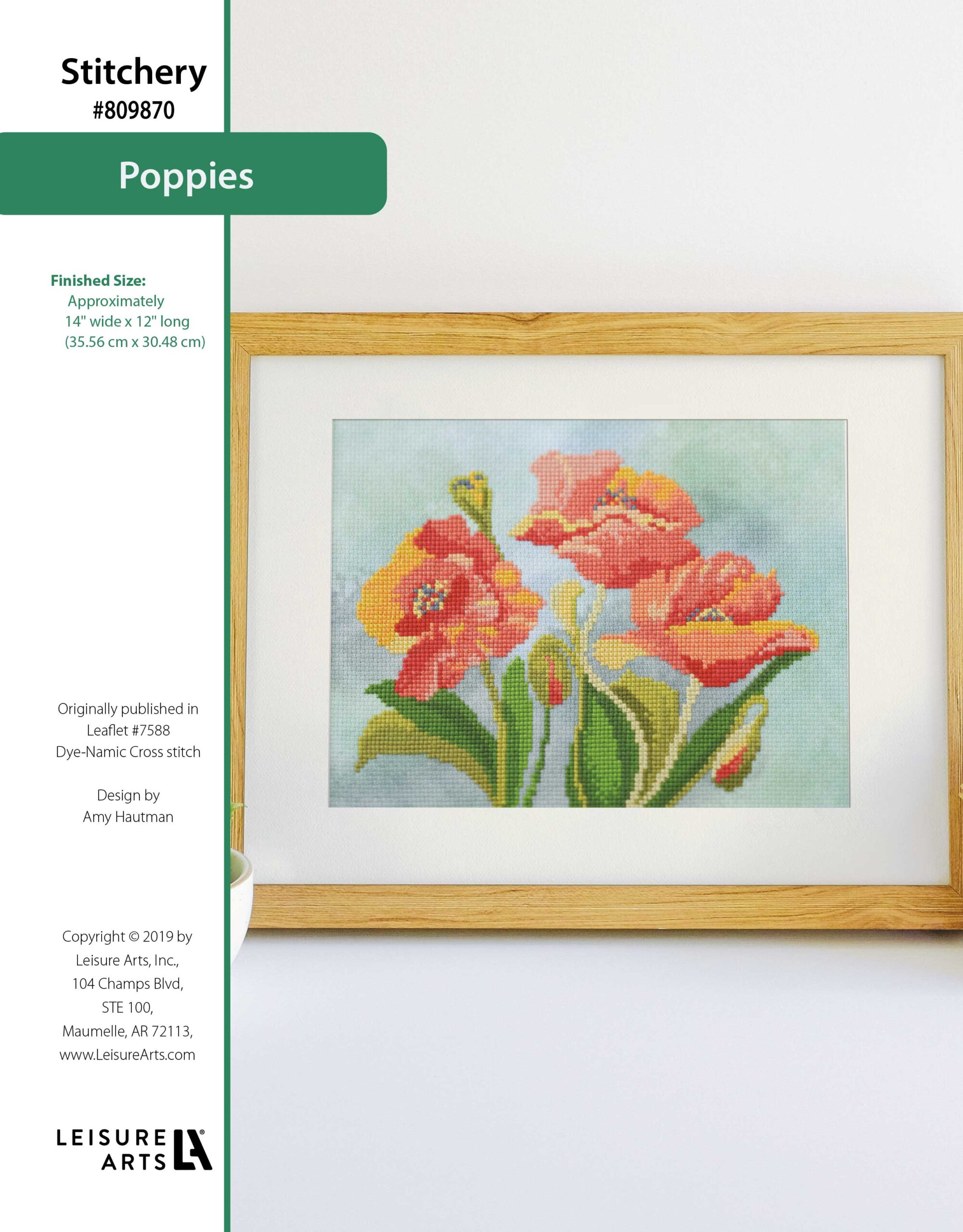 Leisure Arts DyeNamic Cross Stitch Poppies ePattern