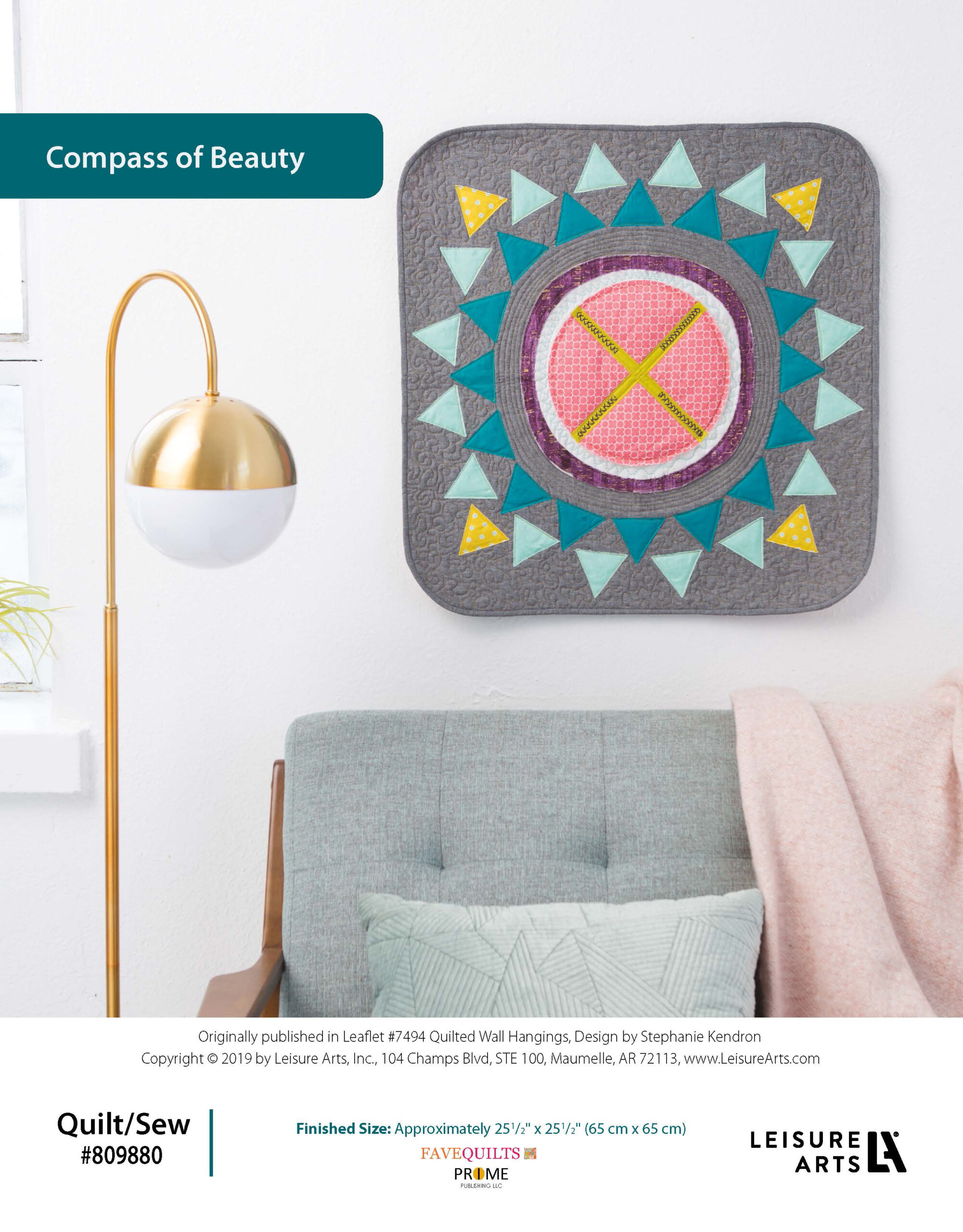 Leisure Arts ePattern Quilted Wall Hanging Compass Of Beauty