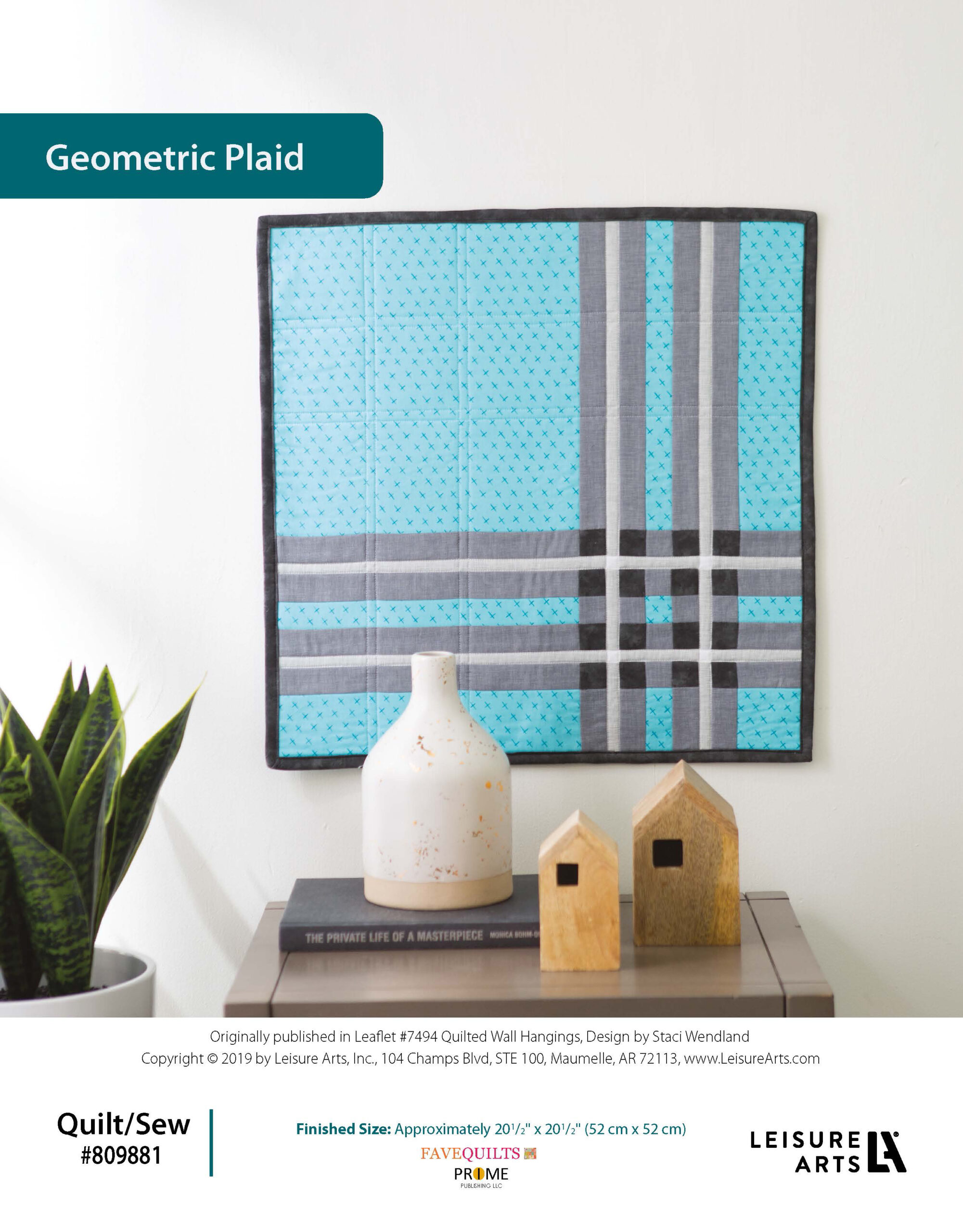 Leisure Arts ePattern Quilted Wall Hanging Geometric Plaid