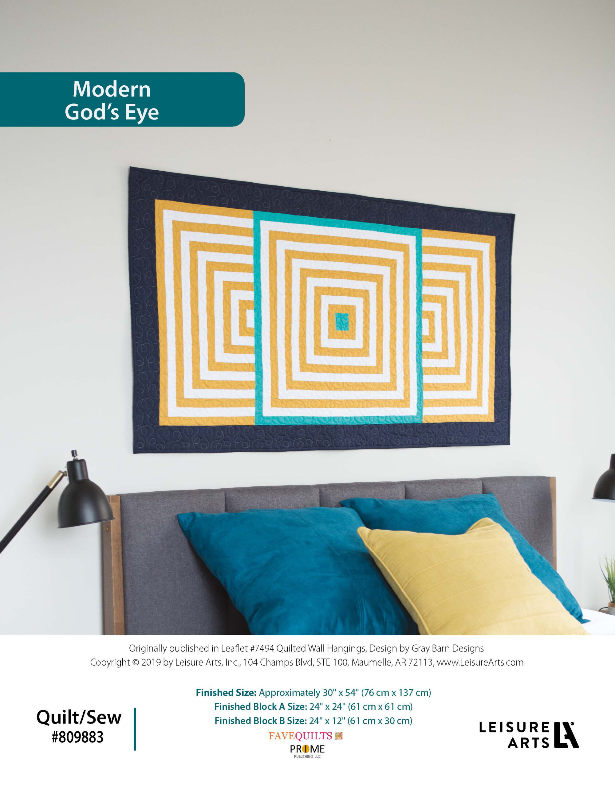 Leisure Arts ePattern Quilted Wall Hanging Modern GodAEs Eye