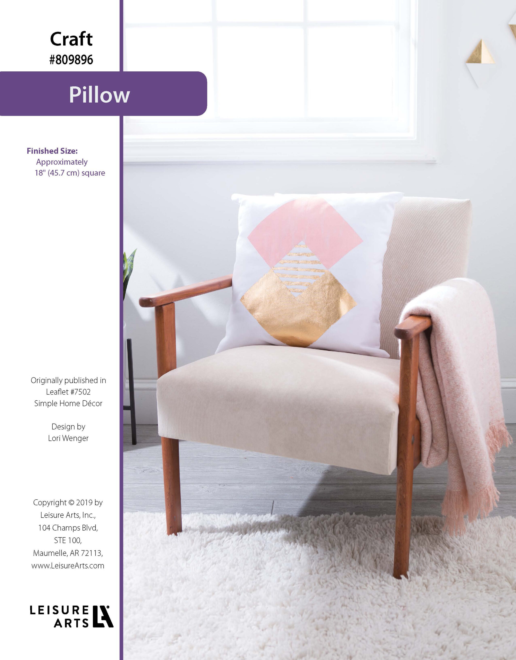 Leisure Arts ePattern Simple Home Decor Pillow