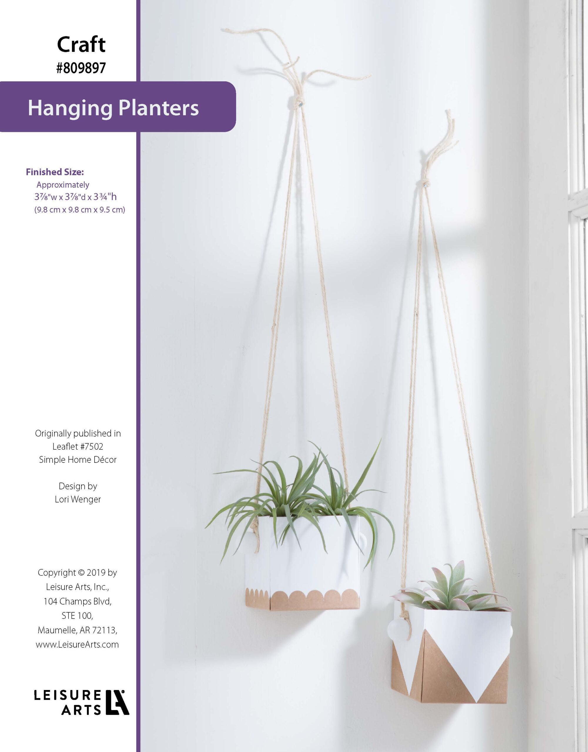 Leisure Arts ePattern Simple Home Decor Hanging Planters