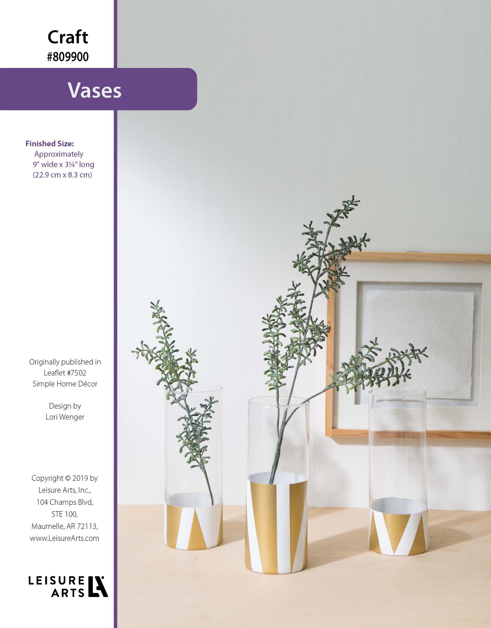 Leisure Arts ePattern Simple Home Decor Vases