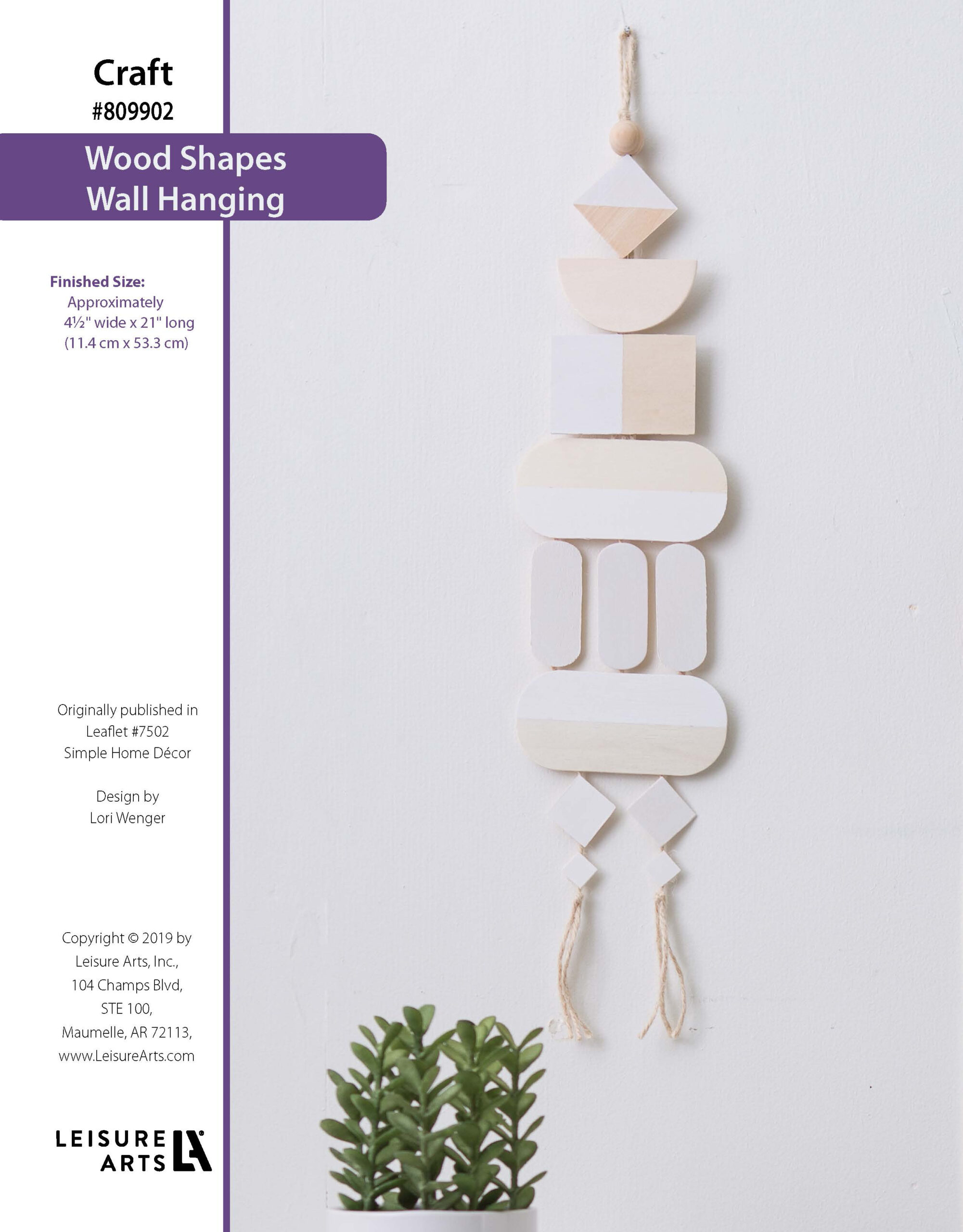 Leisure Arts ePattern Simple Home Decor Wood Shapes Wall Hanging