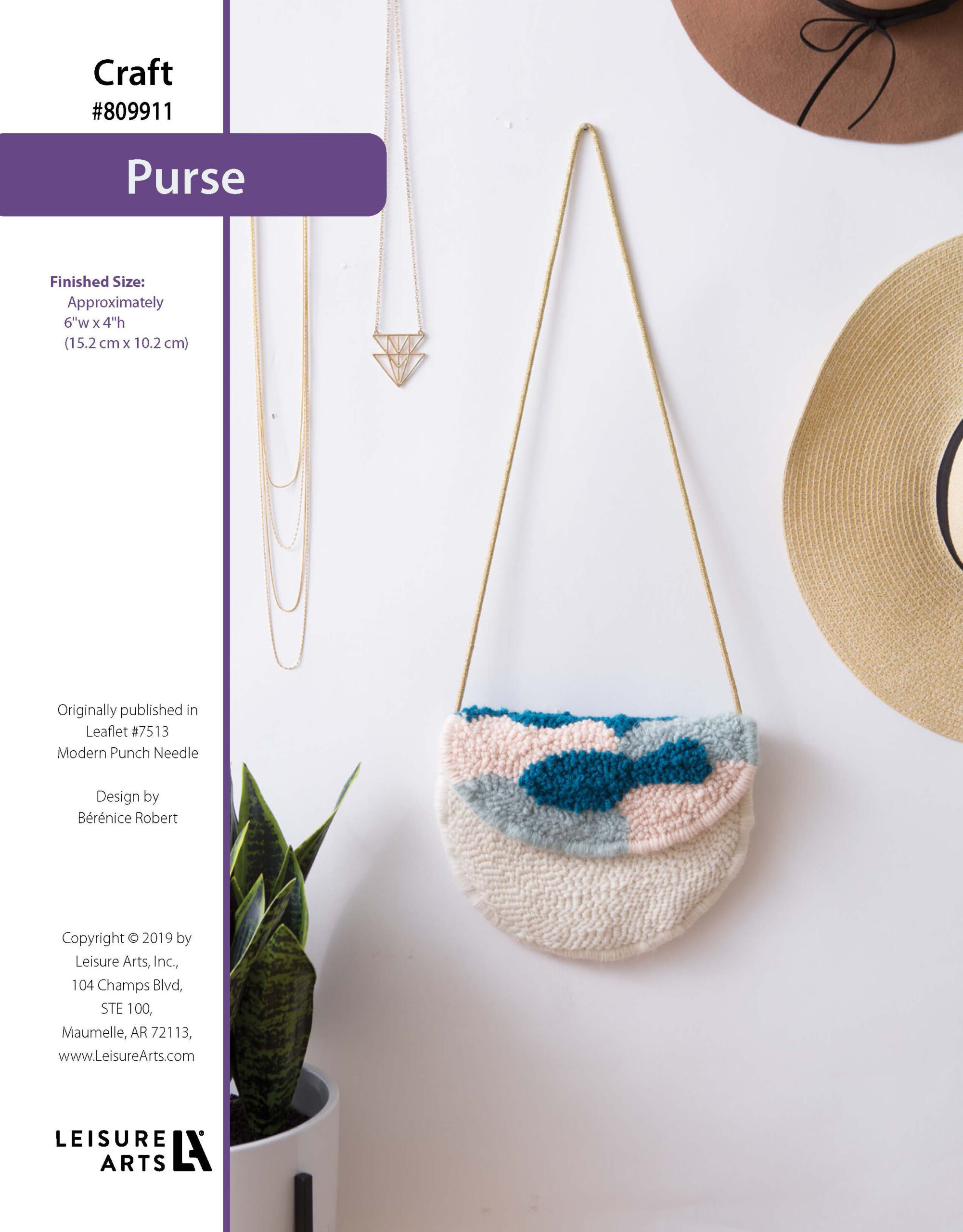 Leisure Arts Modern Punch Needle Purse ePattern