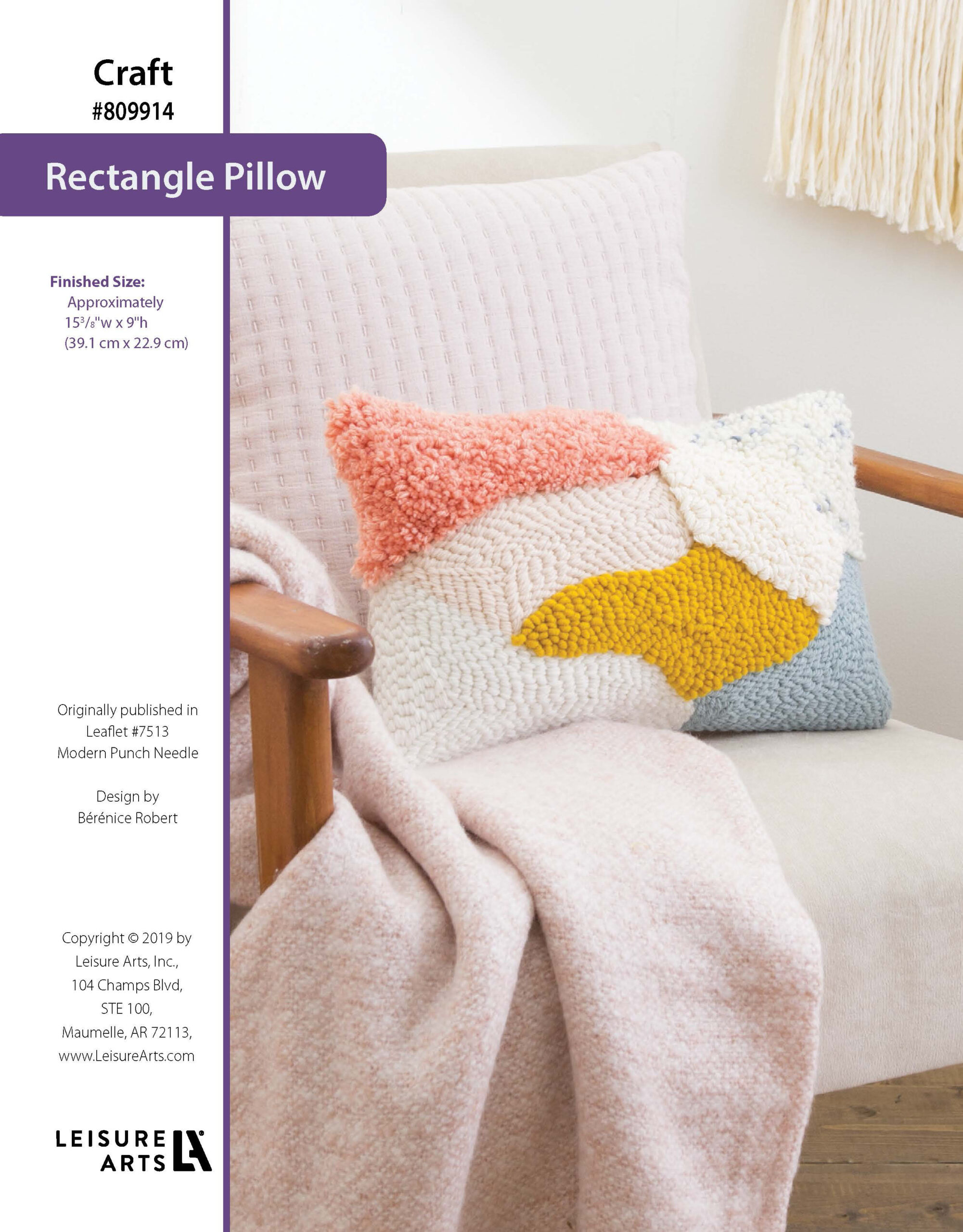 Leisure Arts Modern Punch Needle Rectangular Pillow ePattern