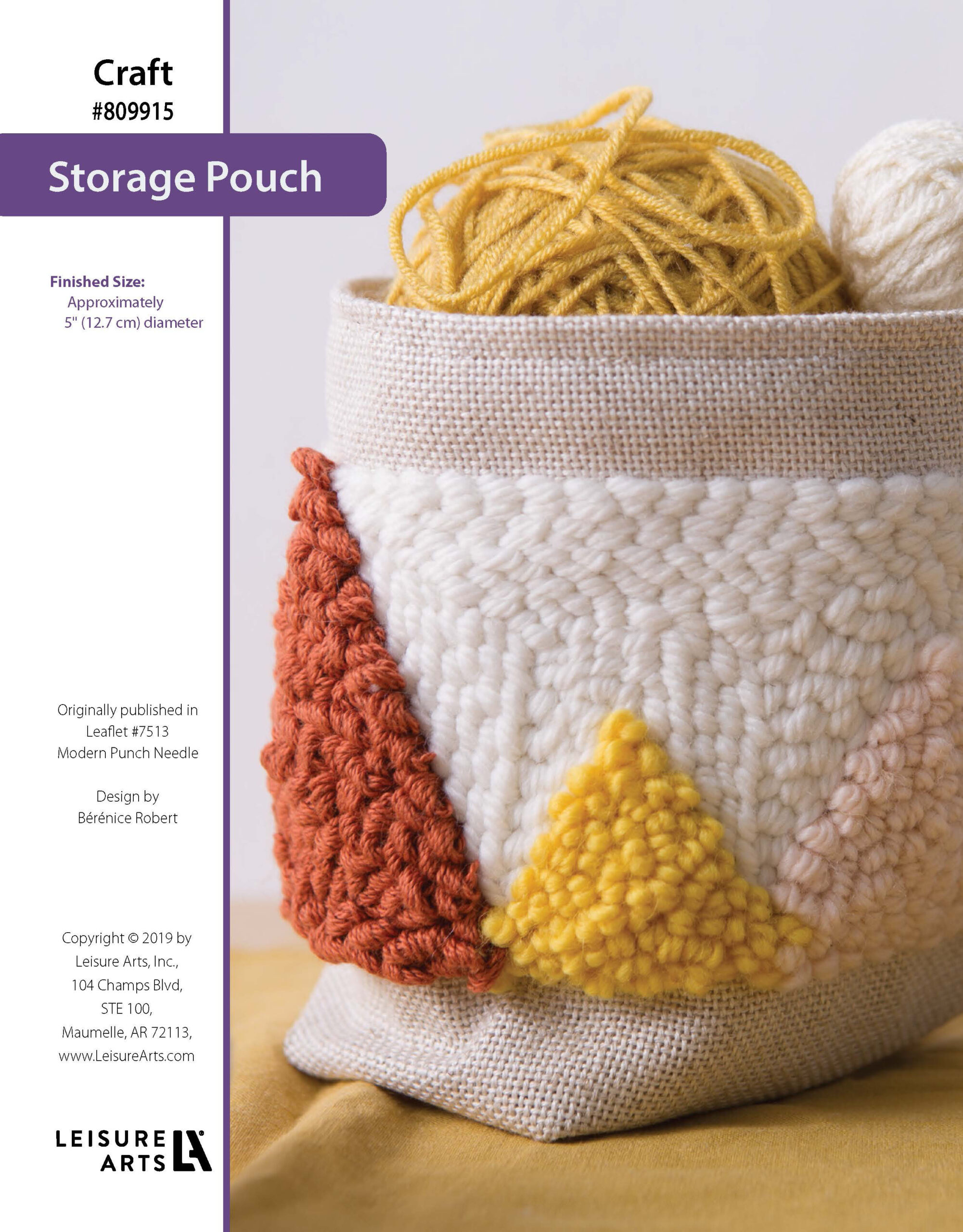 Leisure Arts Modern Punch Needle Storage Pouch ePattern
