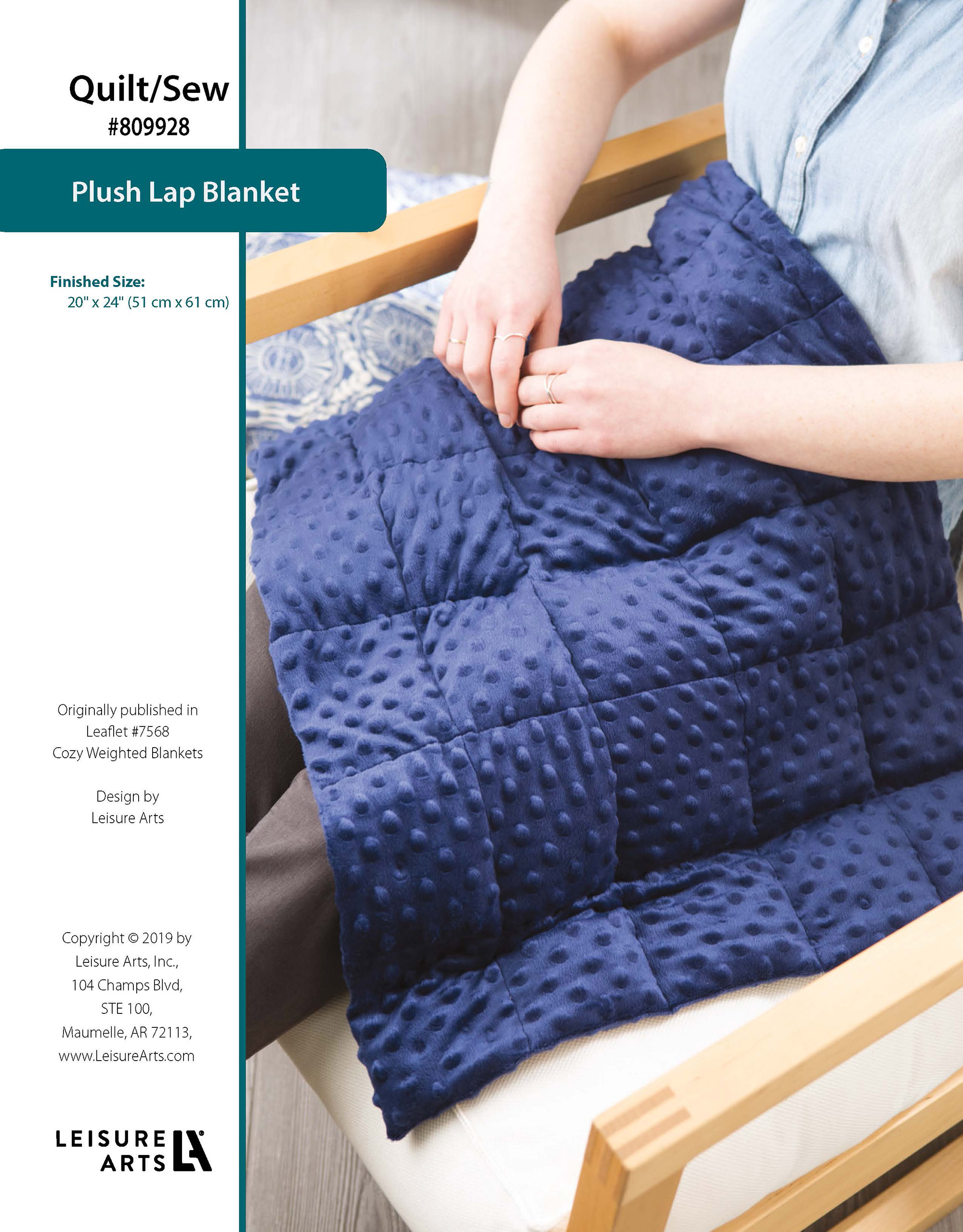 Leisure Arts Cozy Weighted Plush Lap Blanket Quilting Sewing ePattern