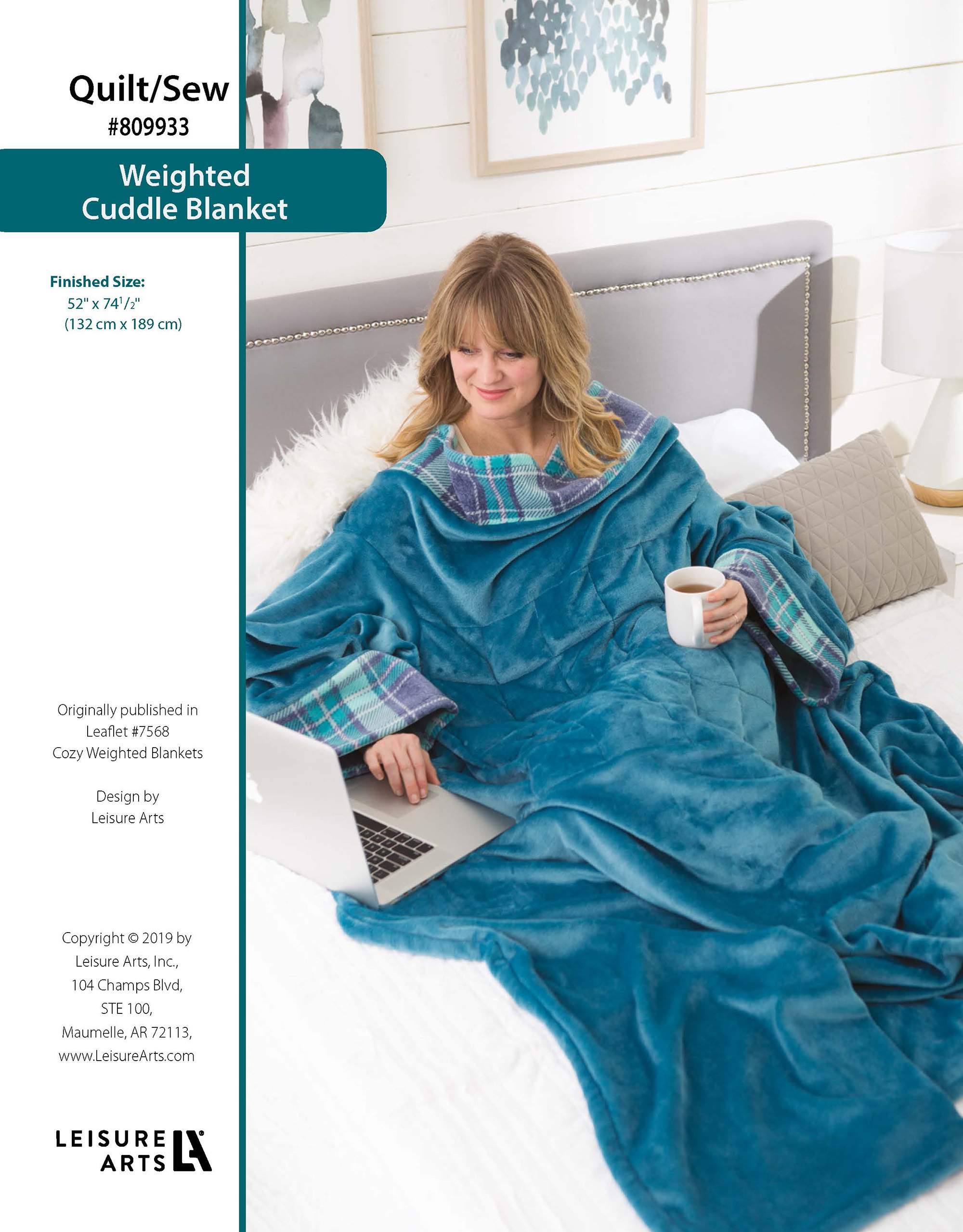 Leisure Arts Cozy Weighted Cuddle Blanket Quilting Sewing ePattern