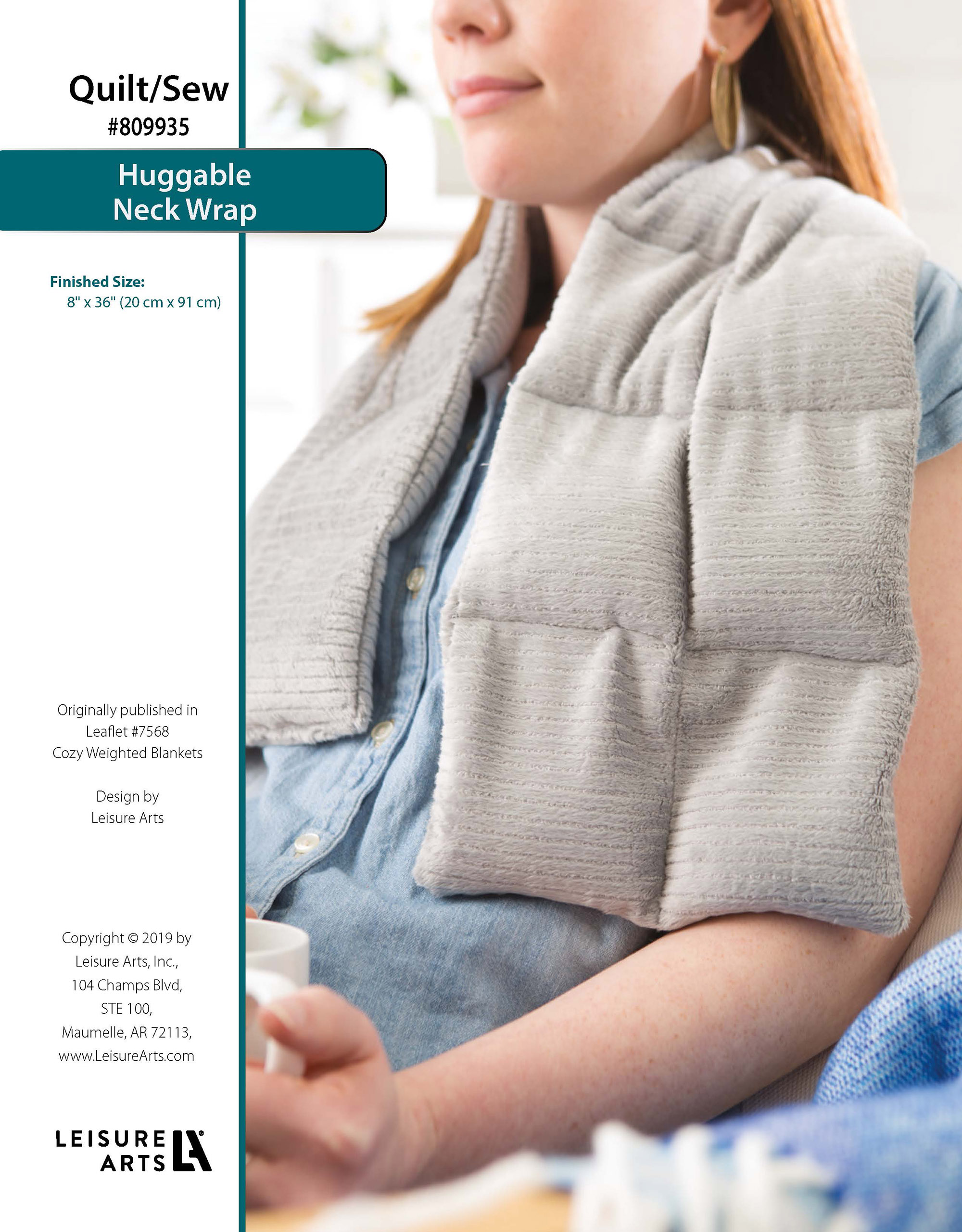 Leisure Arts Cozy Weighted Huggable Neck Wrap Quilting Sewing ePattern