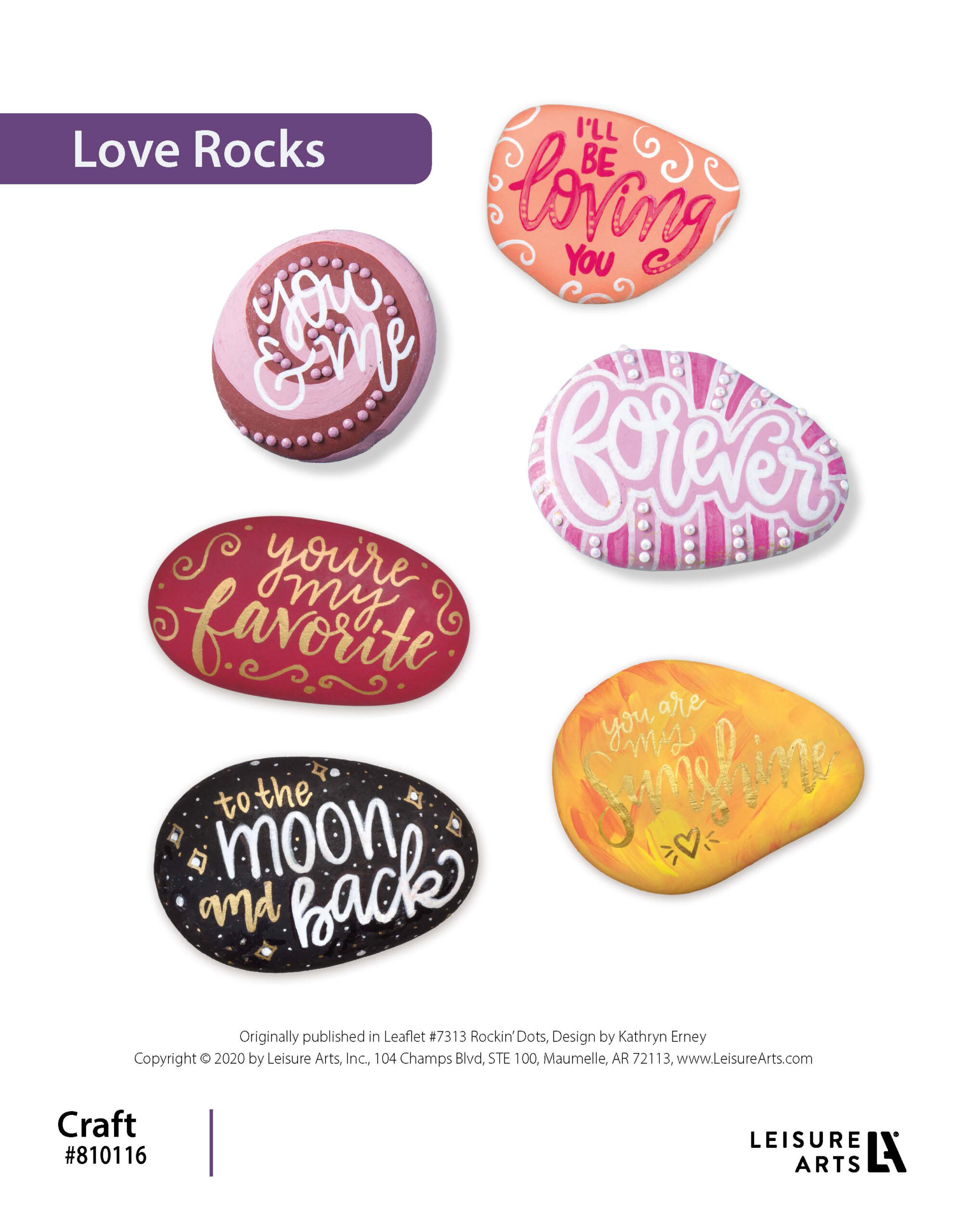 Leisure Arts ePattern Rockin Dots Painting Dotting Love Rocks