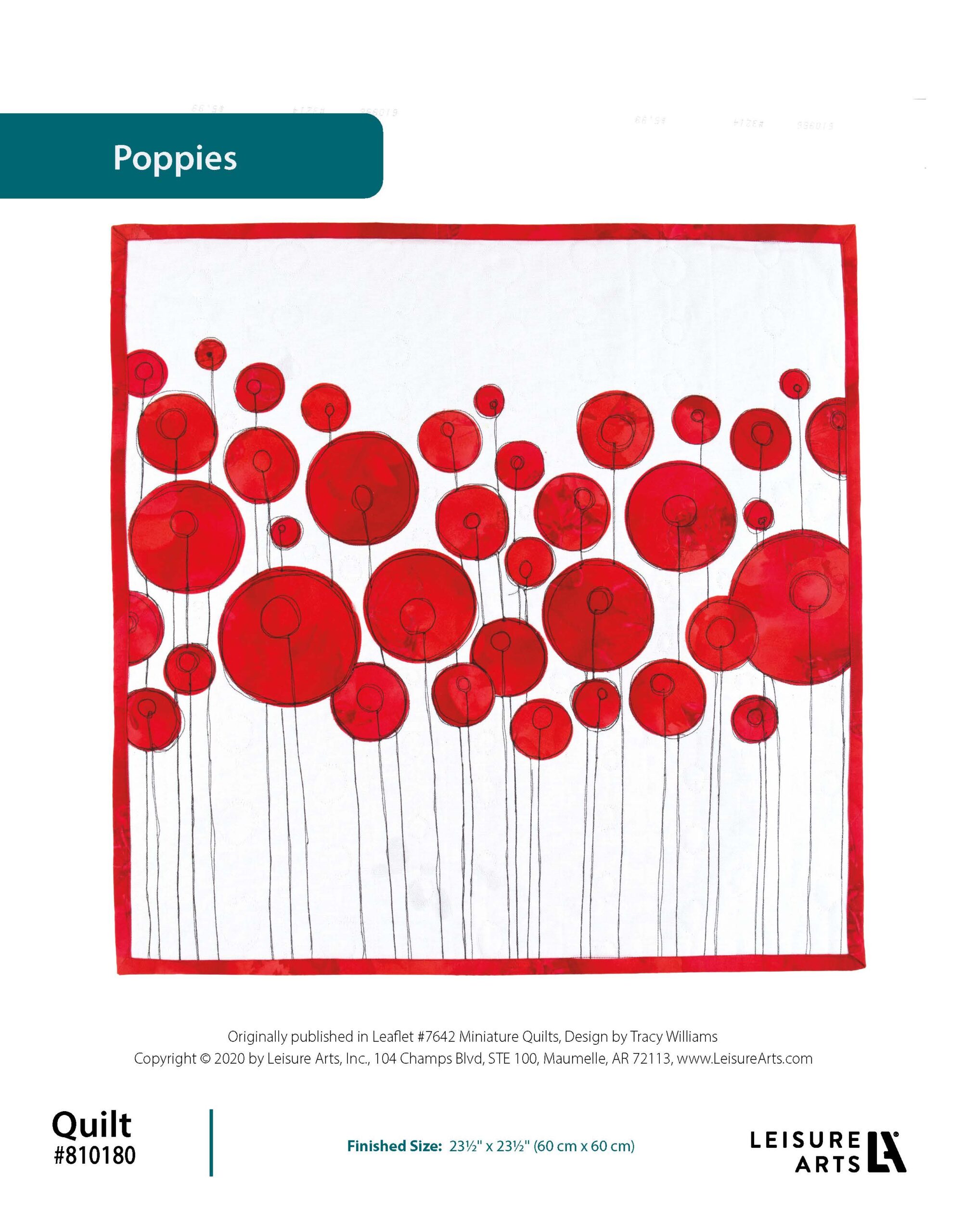 Leisure Arts Miniature Quilts Poppies ePattern