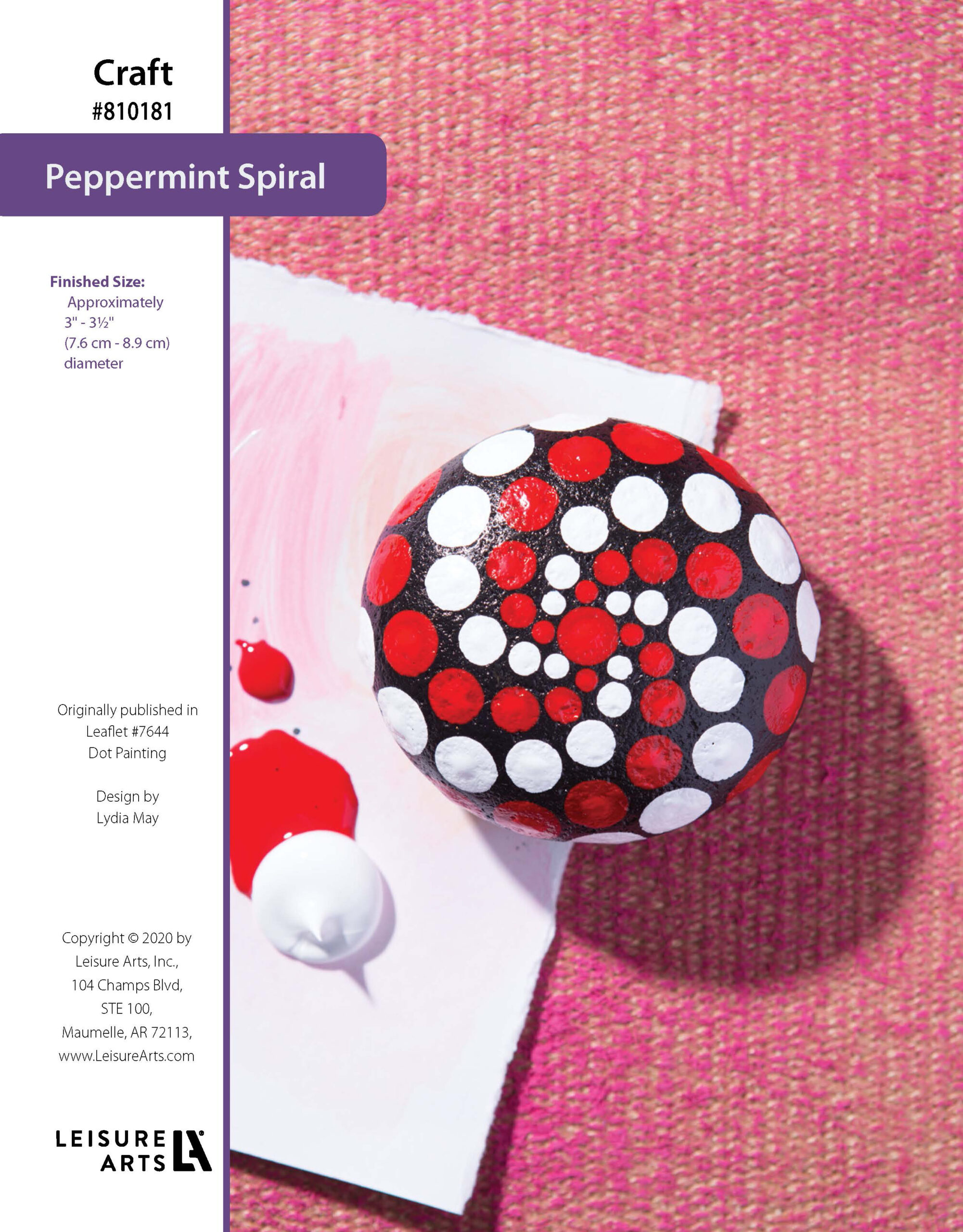Leisure Arts Dot Painting Peppermint Spiral ePattern