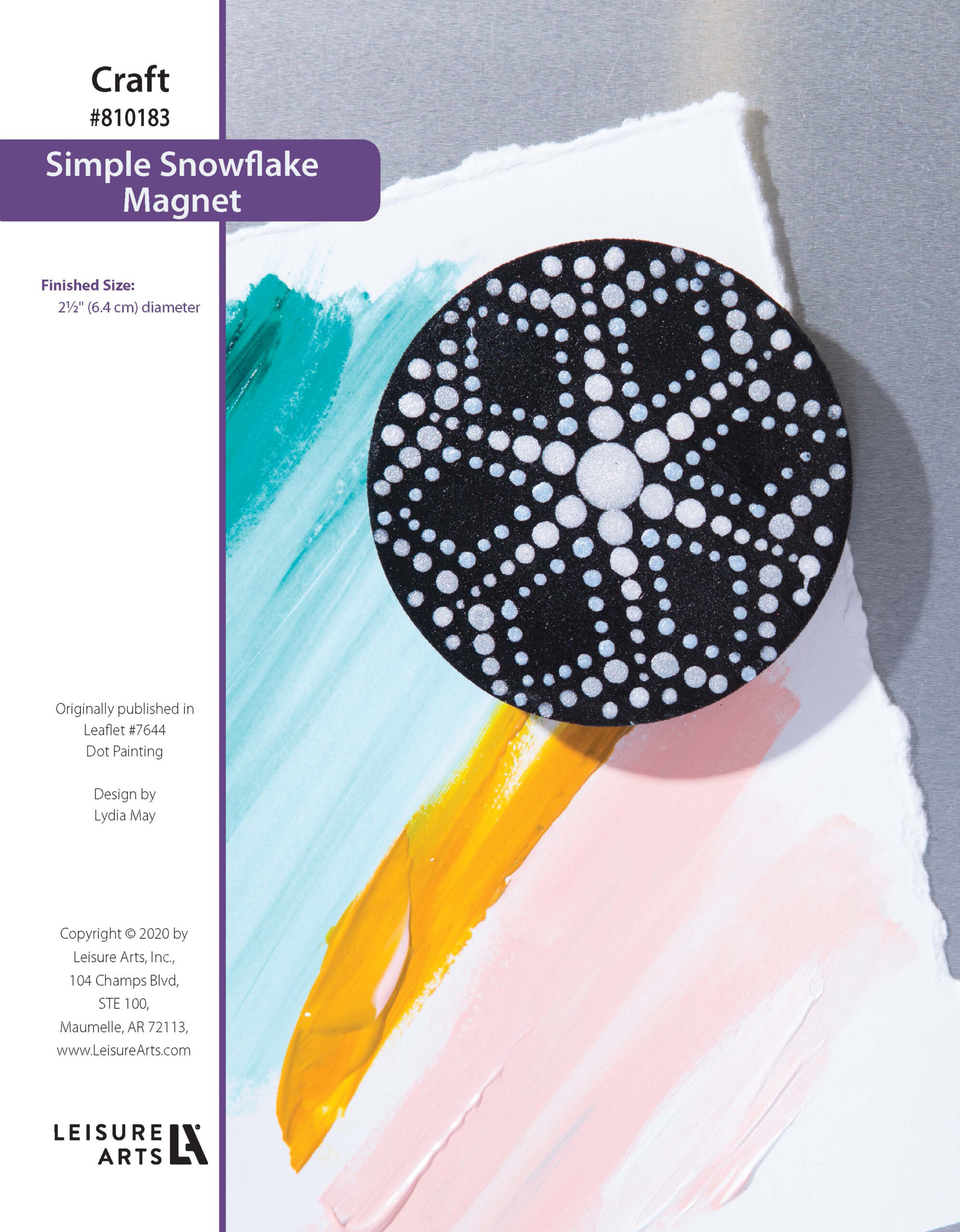 Leisure Arts Dot Painting Simple Snowflake Magnet ePattern