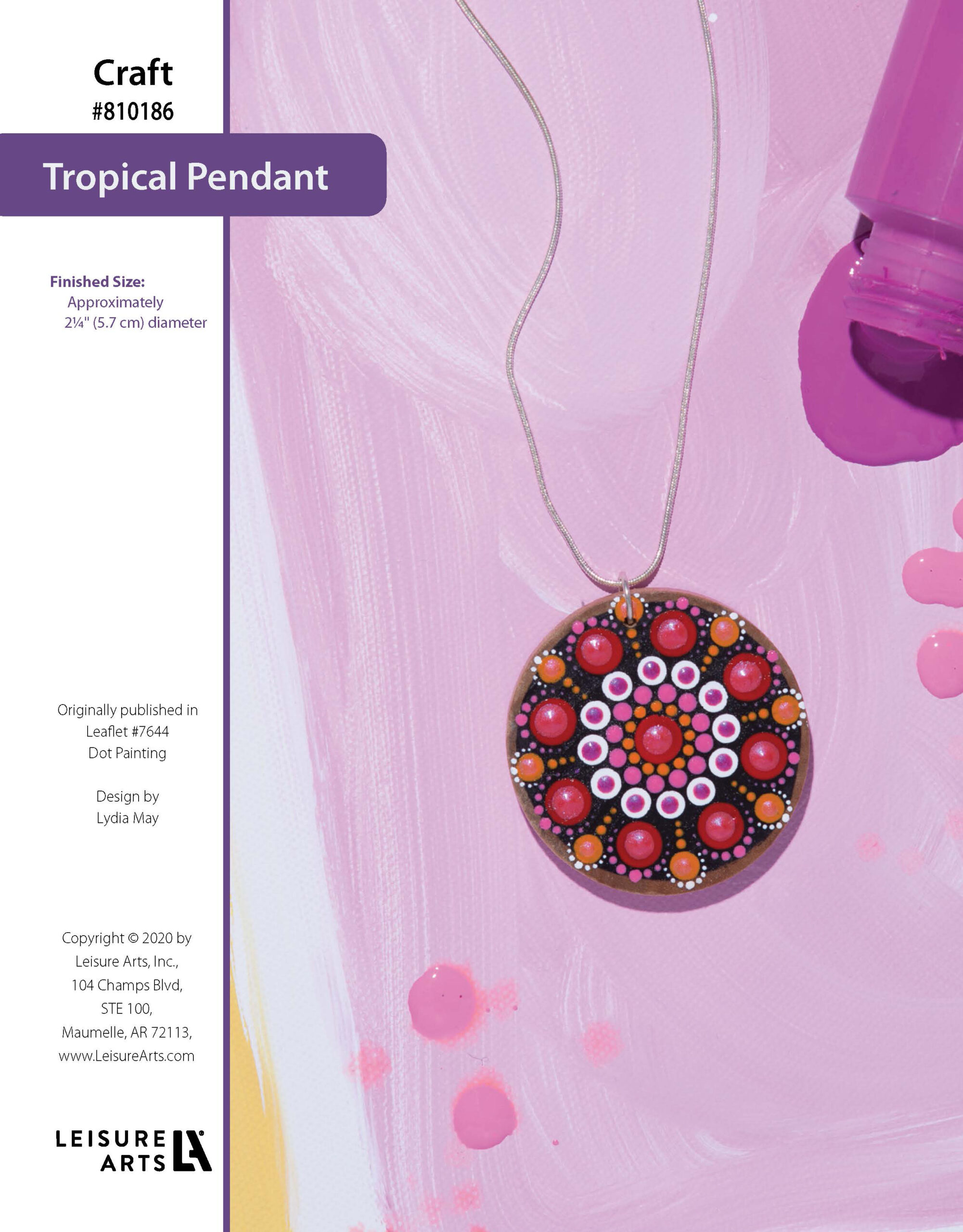 Leisure Arts Dot Painting Tropical Pendant ePattern
