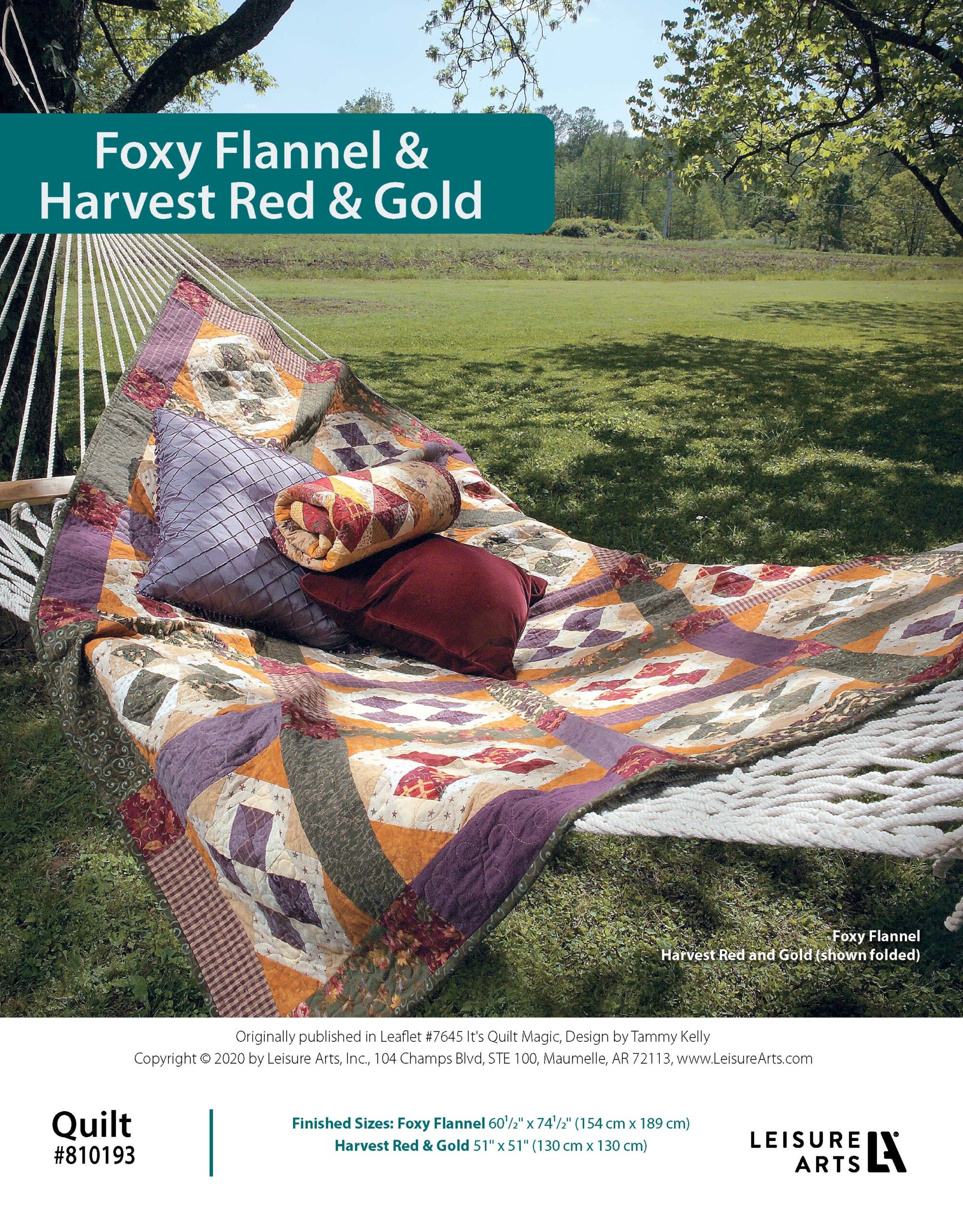 Leisure Arts Its Quilt Magic Foxy Flannel Harvest Red Gold ePattern