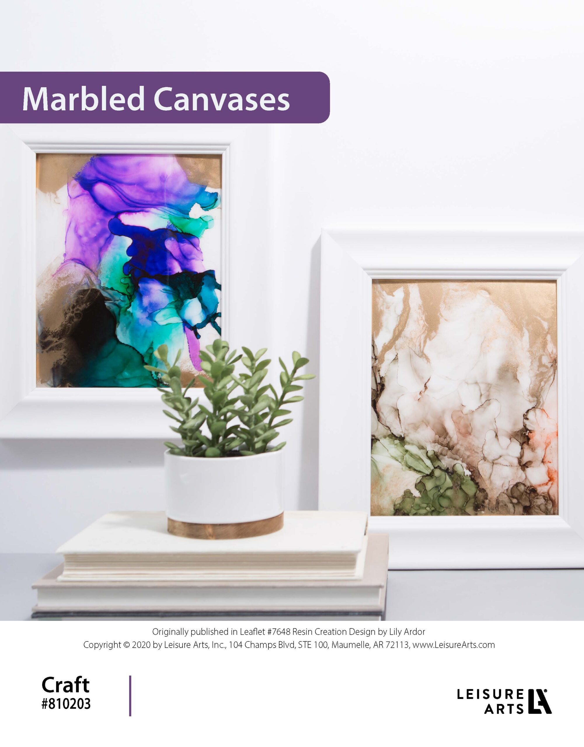 Leisure Arts Resin Creation Marbled Canvases ePattern