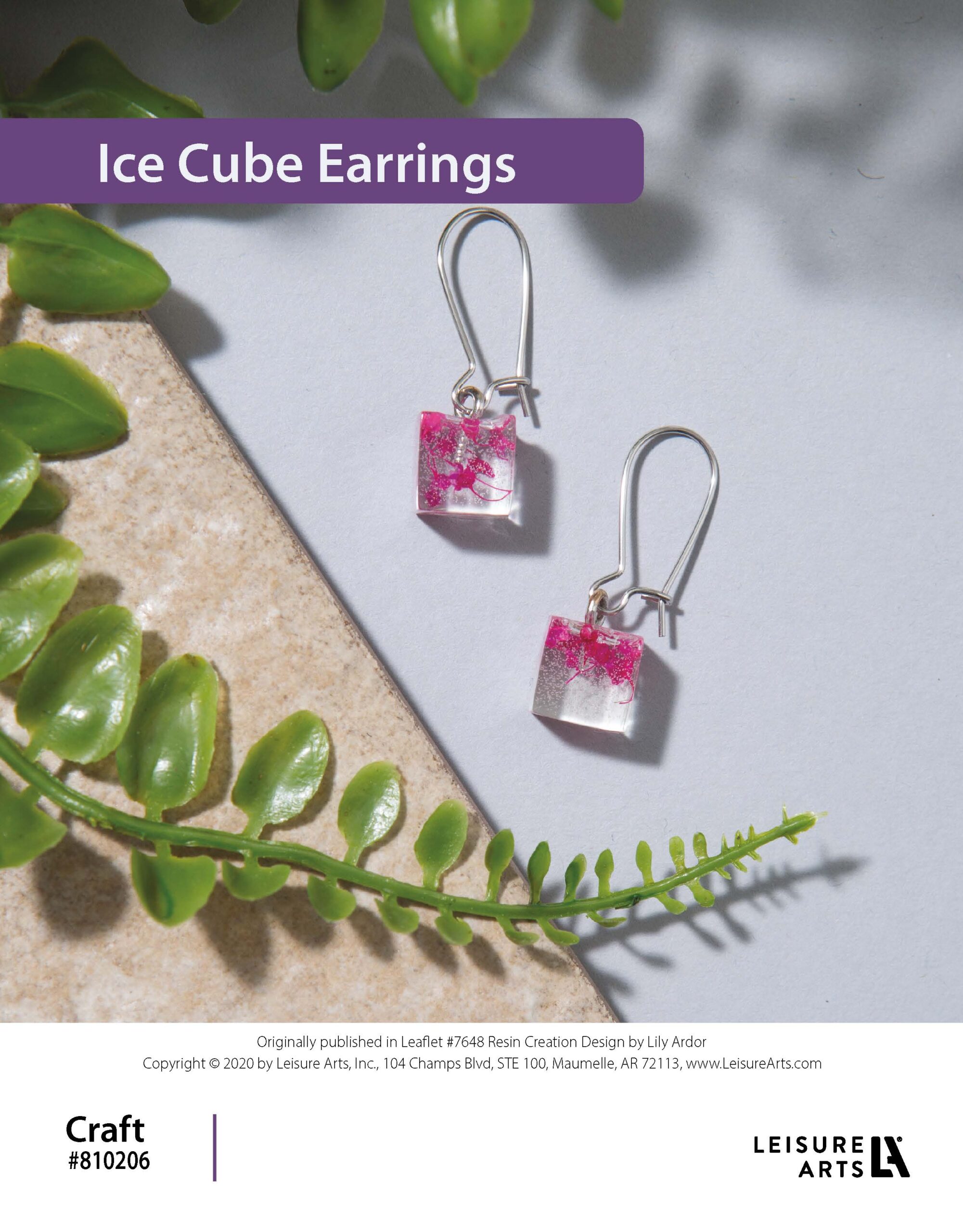 Leisure Arts Resin Creation Ice Cube Earrings ePattern