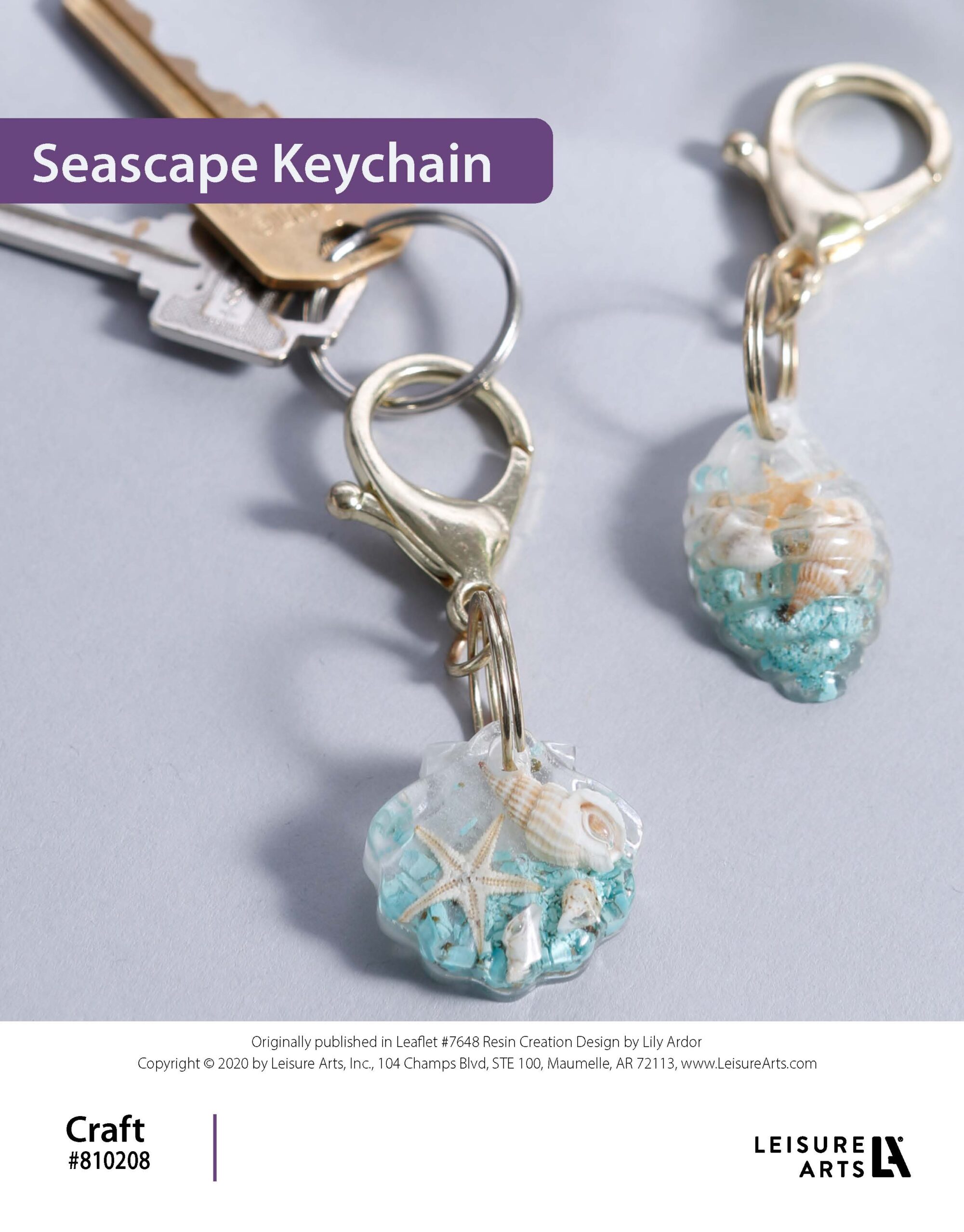 Leisure Arts Resin Creation Seascape Keychain ePattern