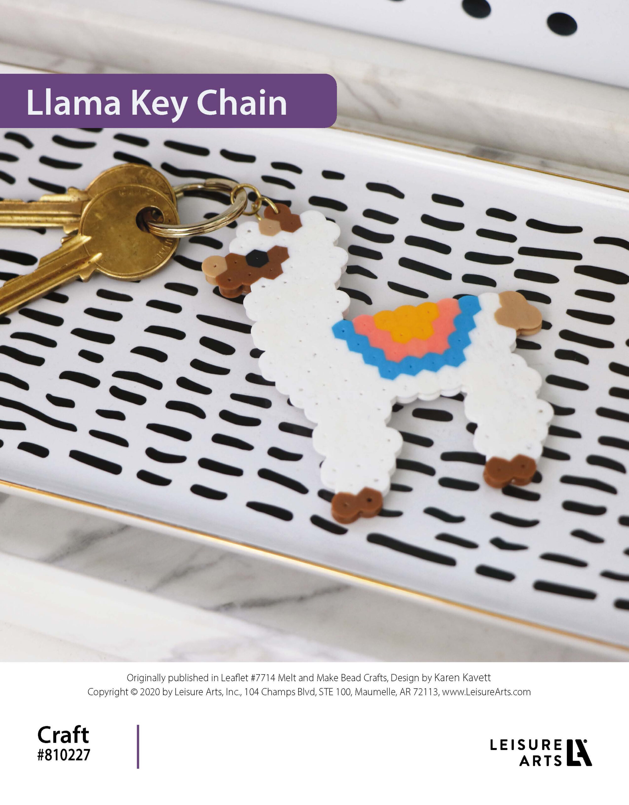 Leisure Arts ePattern Melt And Make Bead Llama Key Chain