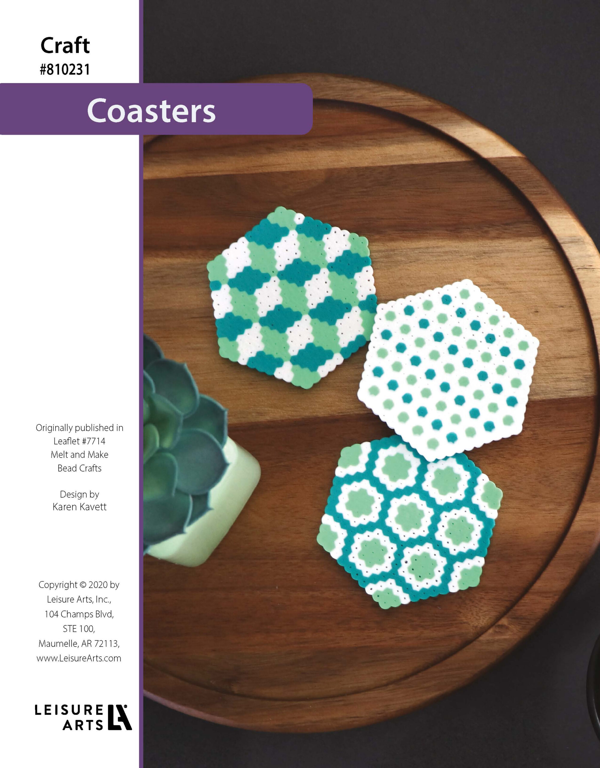 Leisure Arts ePattern Melt And Make Bead Coasters