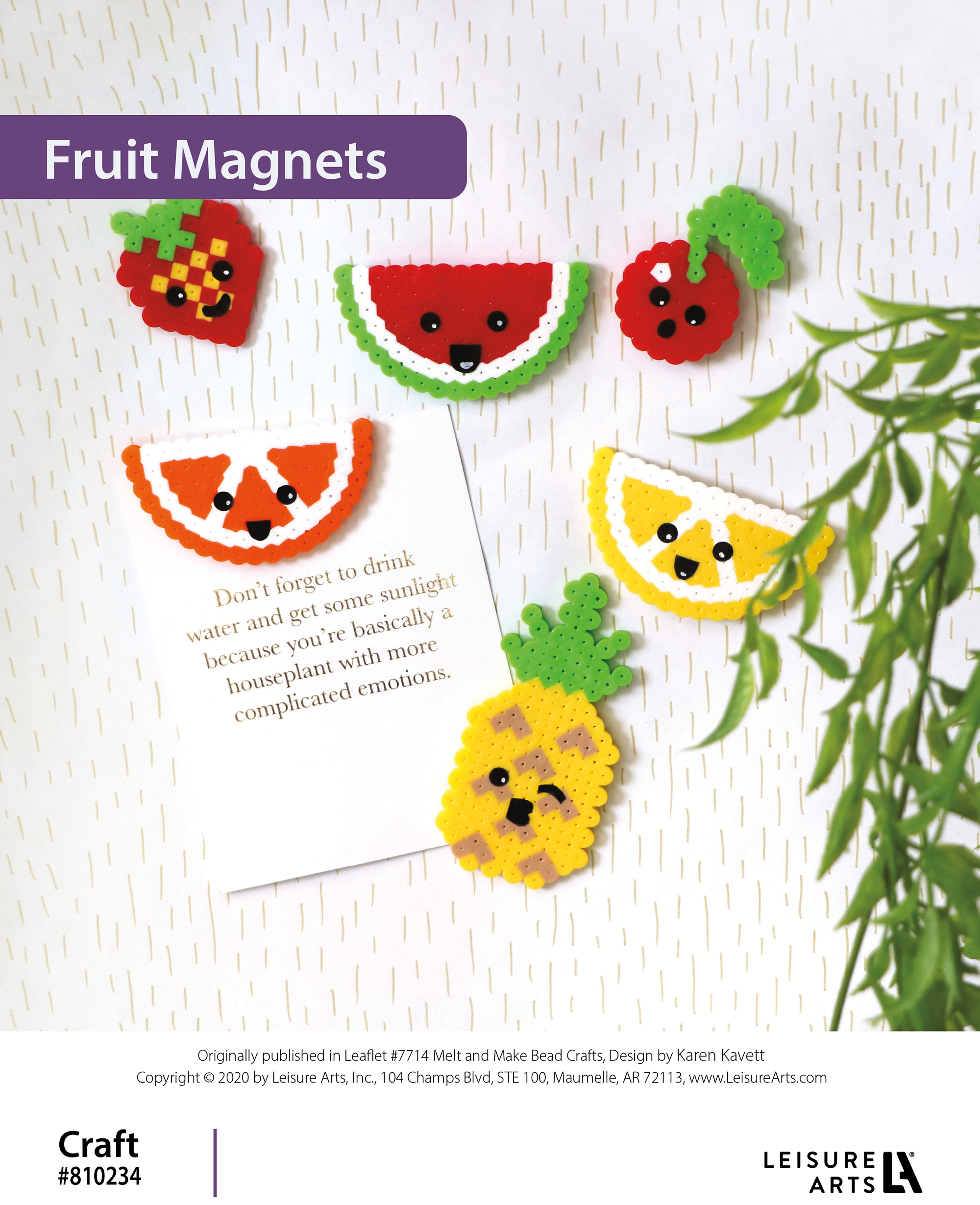 Leisure Arts ePattern Melt And Make Bead Fruit Magnets
