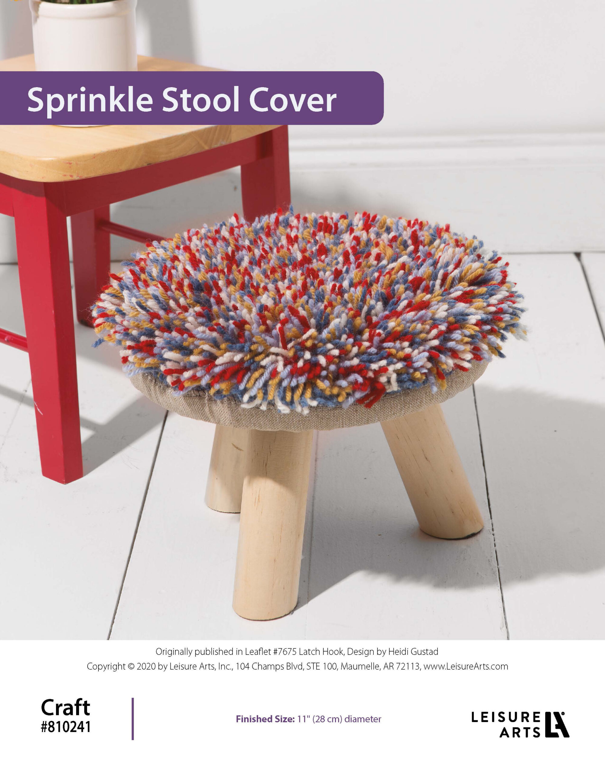 Leisure Arts ePattern Latch Hook Sprinkle Stool Cover