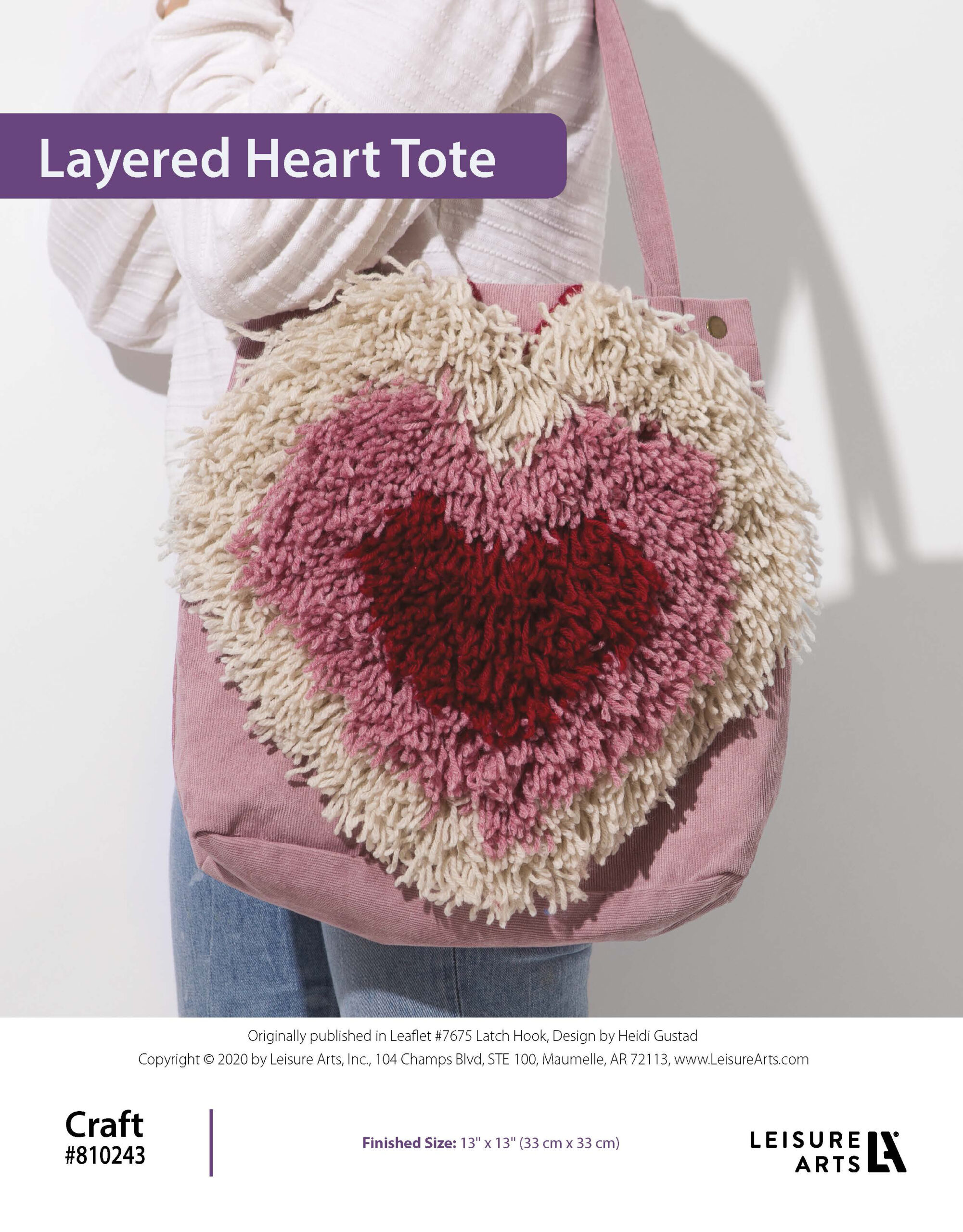 Leisure Arts ePattern Latch Hook Layered Heart Tote
