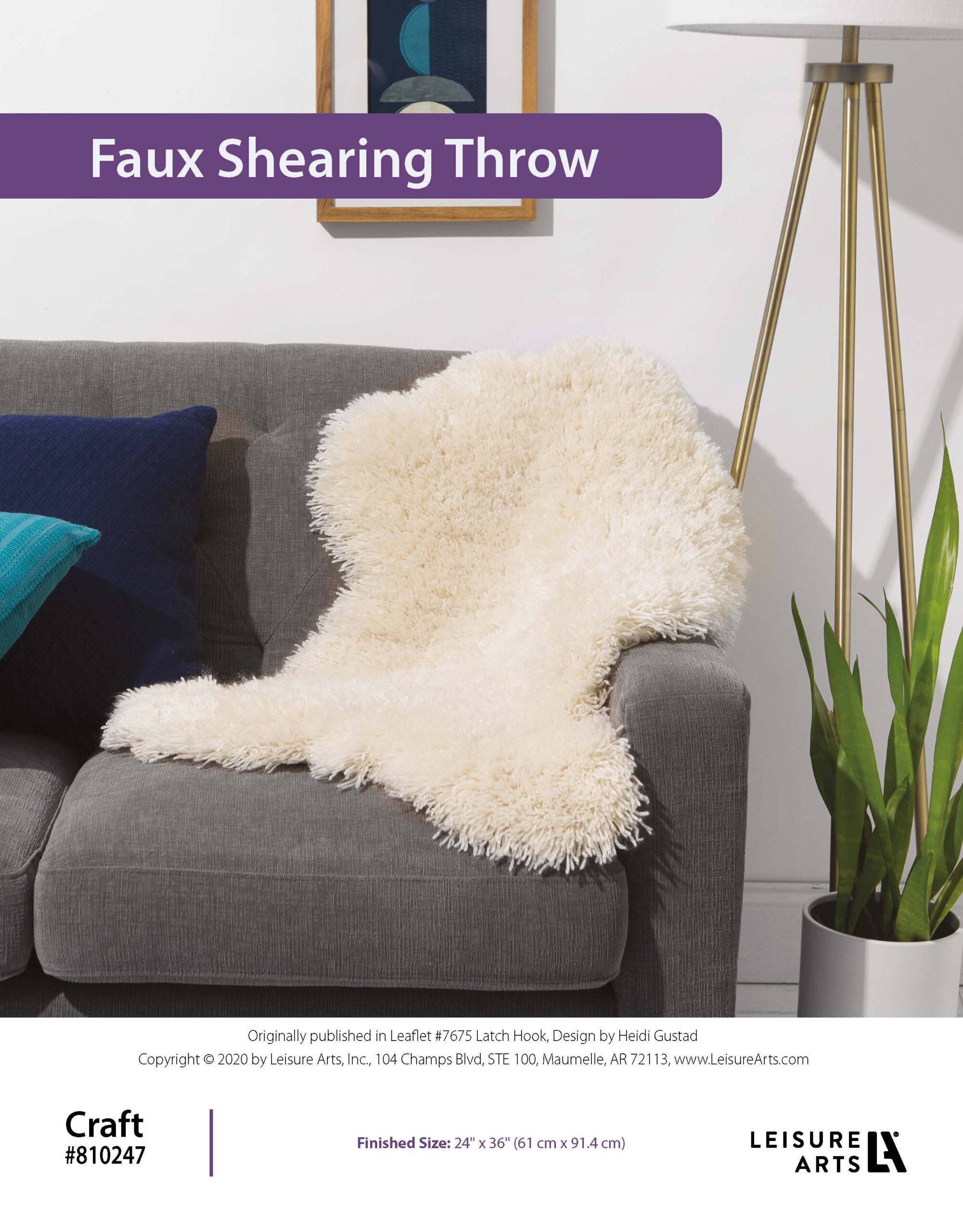 Leisure Arts ePattern Latch Hook Faux Shearling Throw