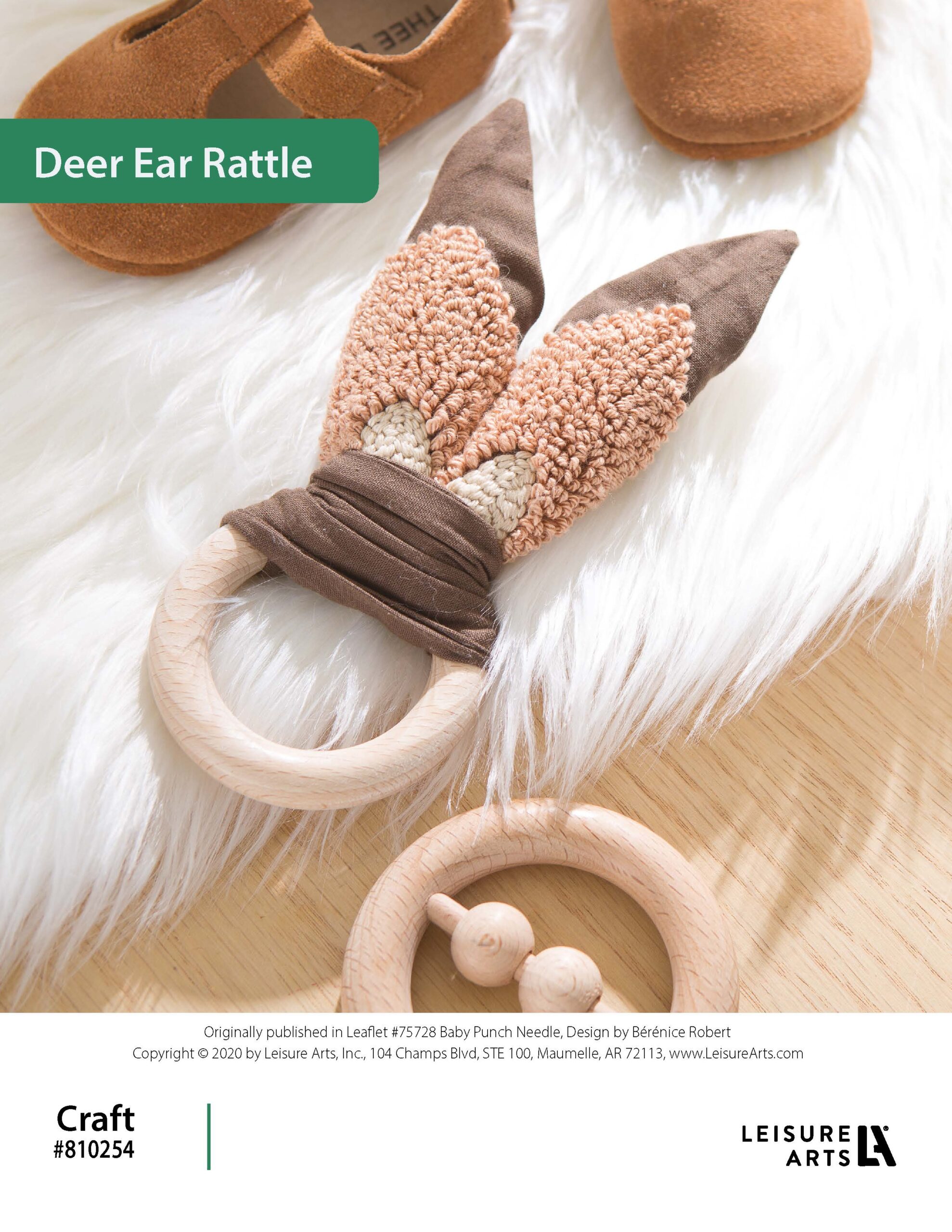 Leisure Arts Baby Punch Needle Deer Ear Rattle ePattern
