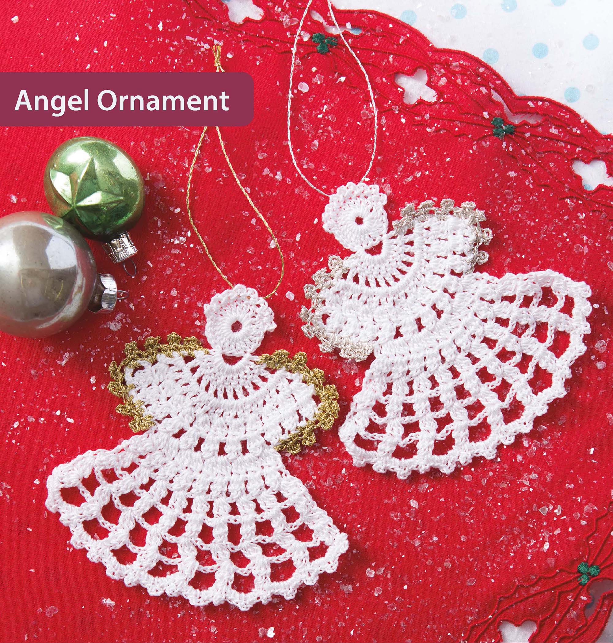 Leisure Arts Retro Christmas Ornaments Angel Crochet ePattern