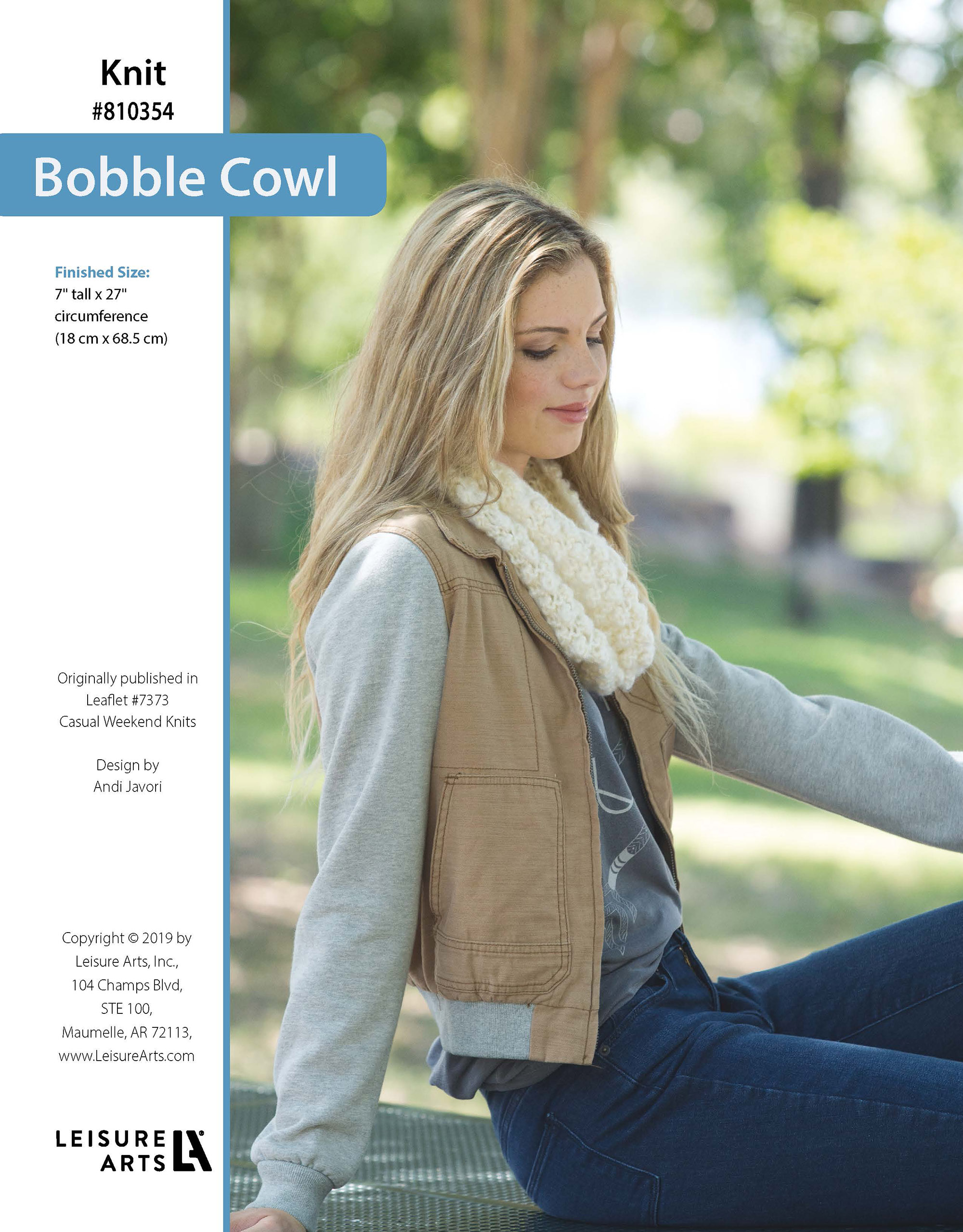 Leisure Arts Casual Weekend Knits Bobble Cowl ePattern