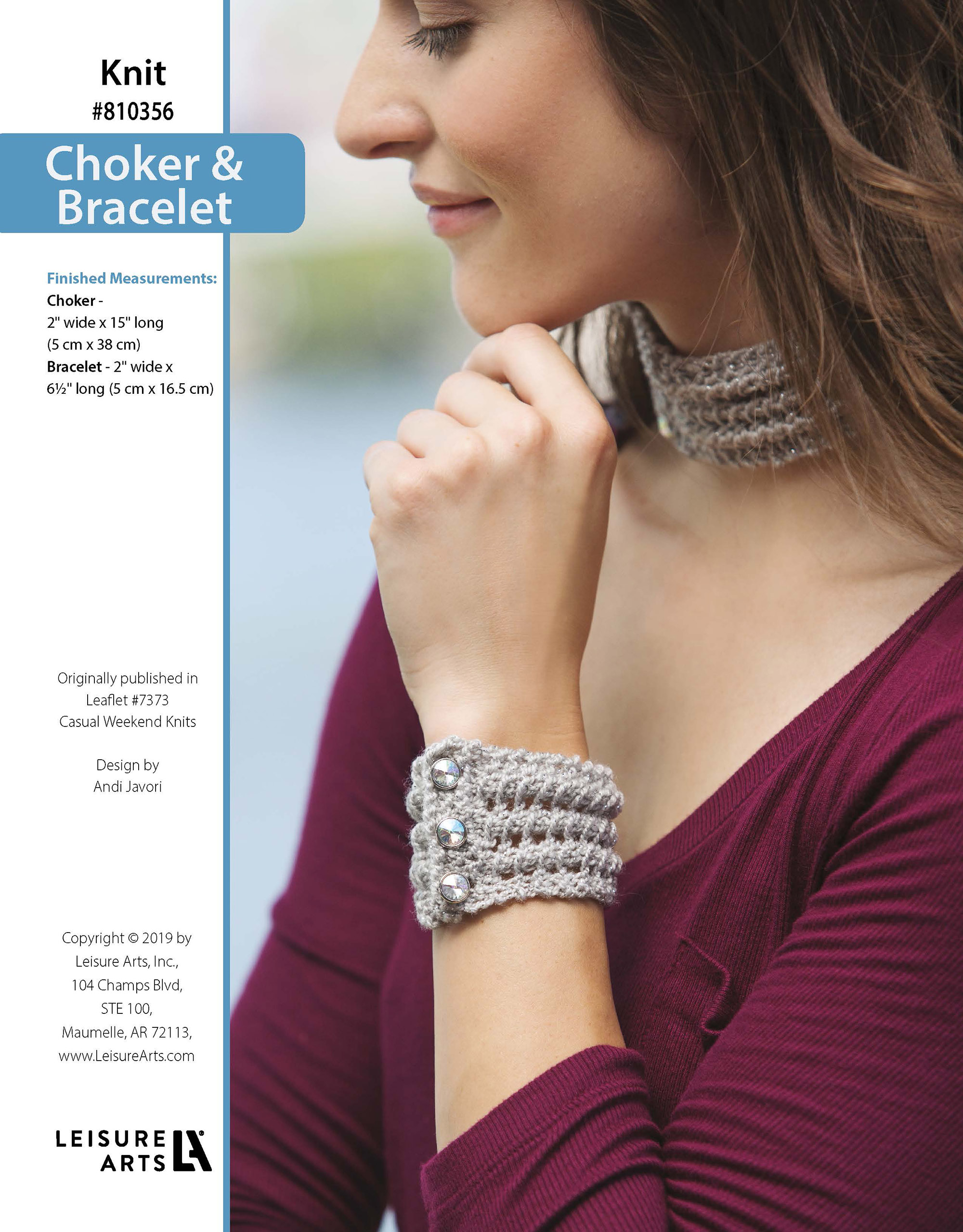 Leisure Arts Casual Weekend Knits Choker Bracelet ePattern