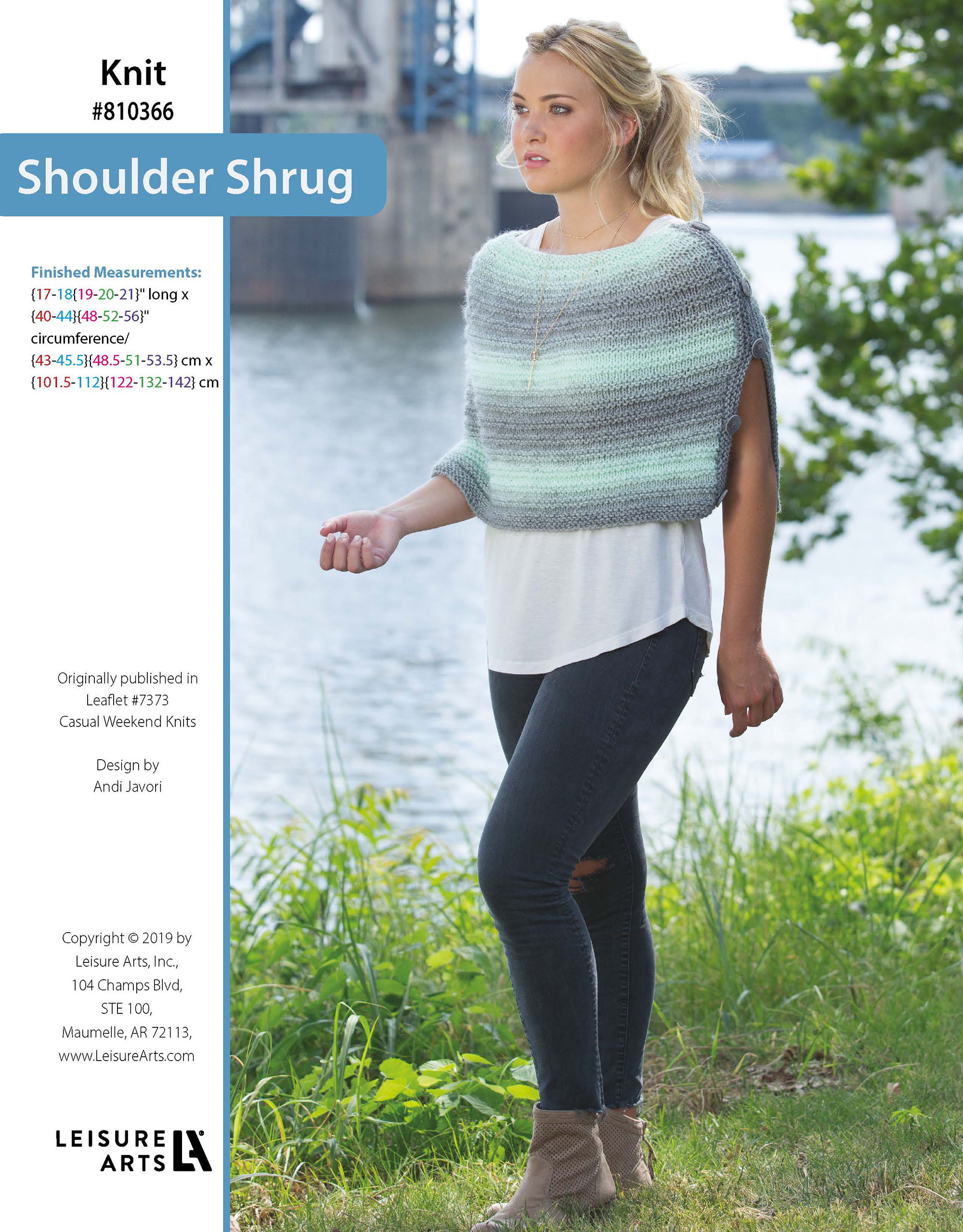 Leisure Arts Casual Weekend Knits Shoulder Shrug ePattern
