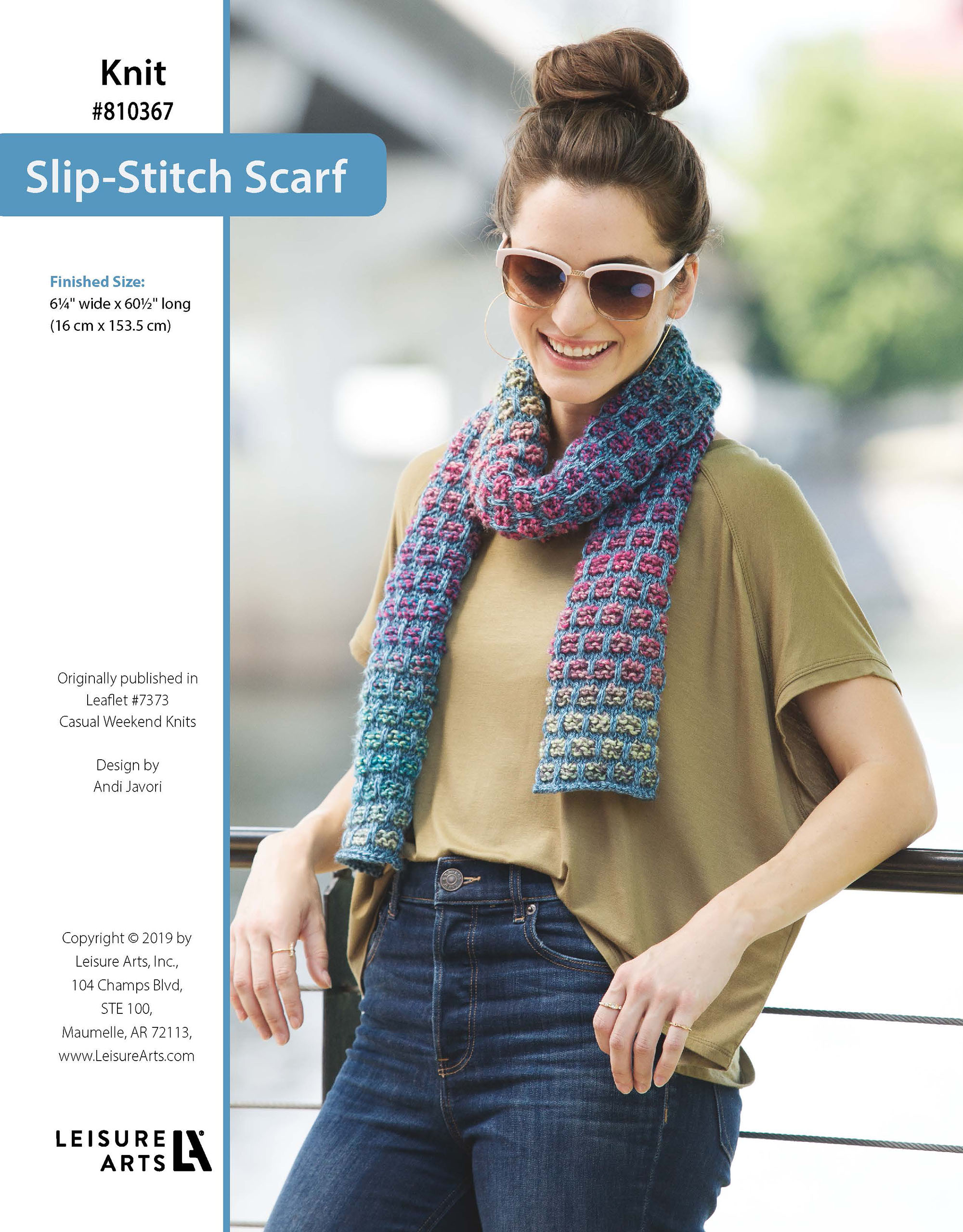 Leisure Arts Casual Weekend Knits Slip Stitch Scarf ePattern