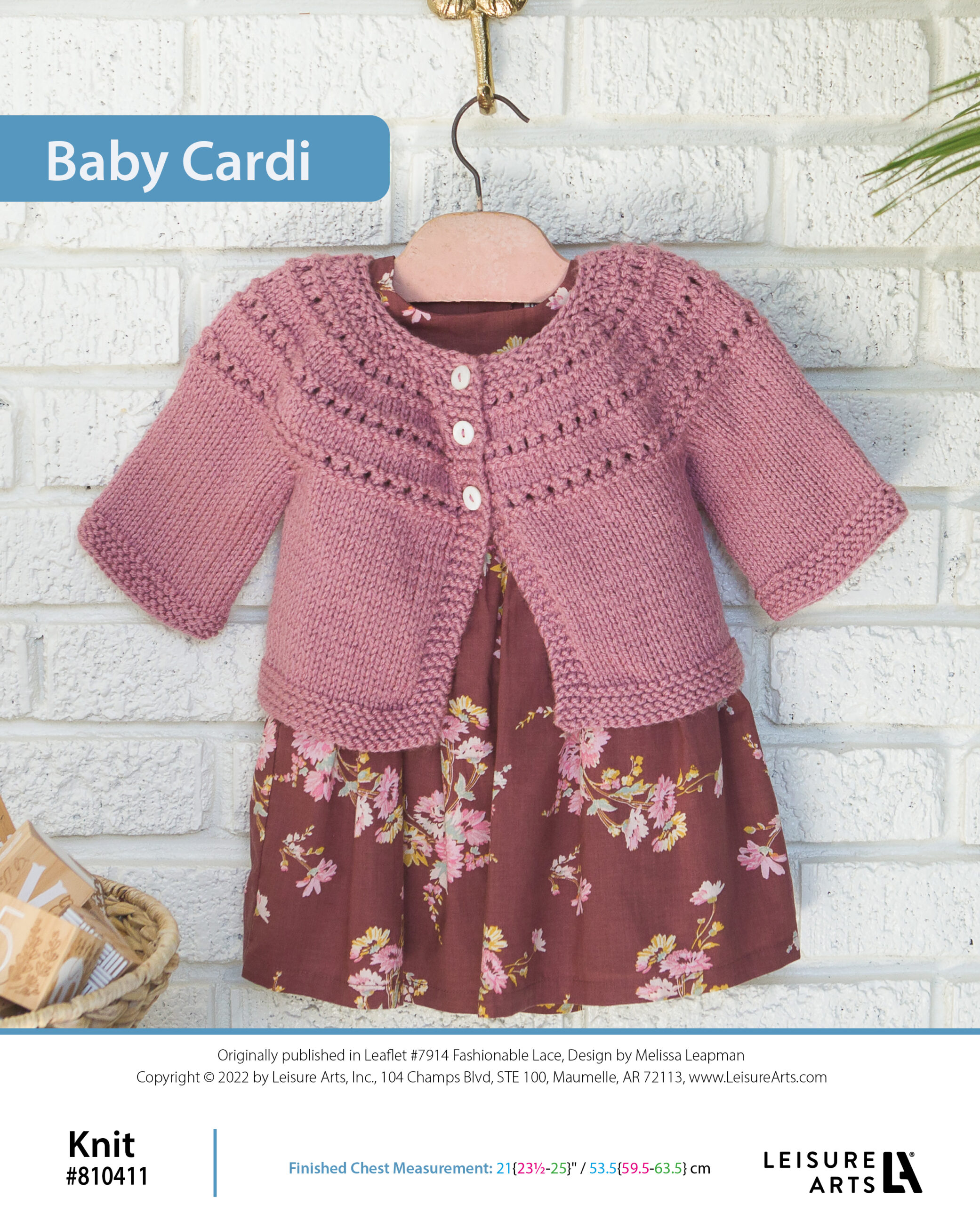 Leisure Arts Fashionable Lace Baby Cardi Knit ePattern