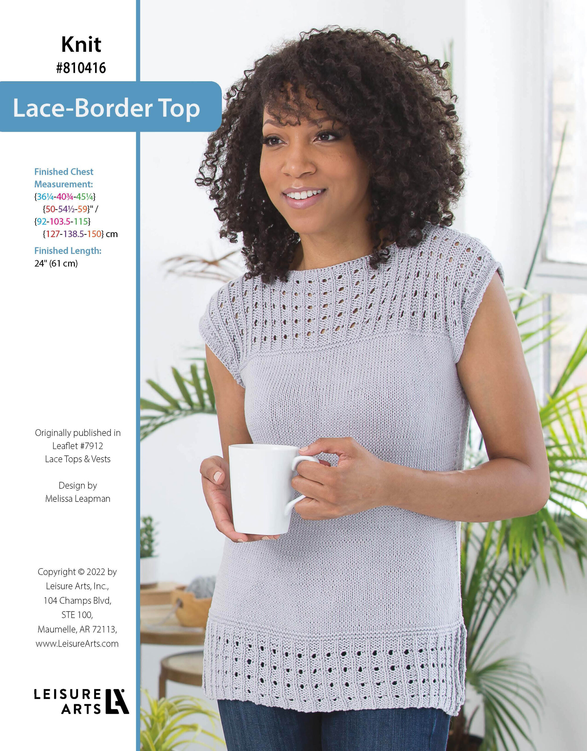 Leisure Arts Lace Tops Vests LaceBorder Top ePattern