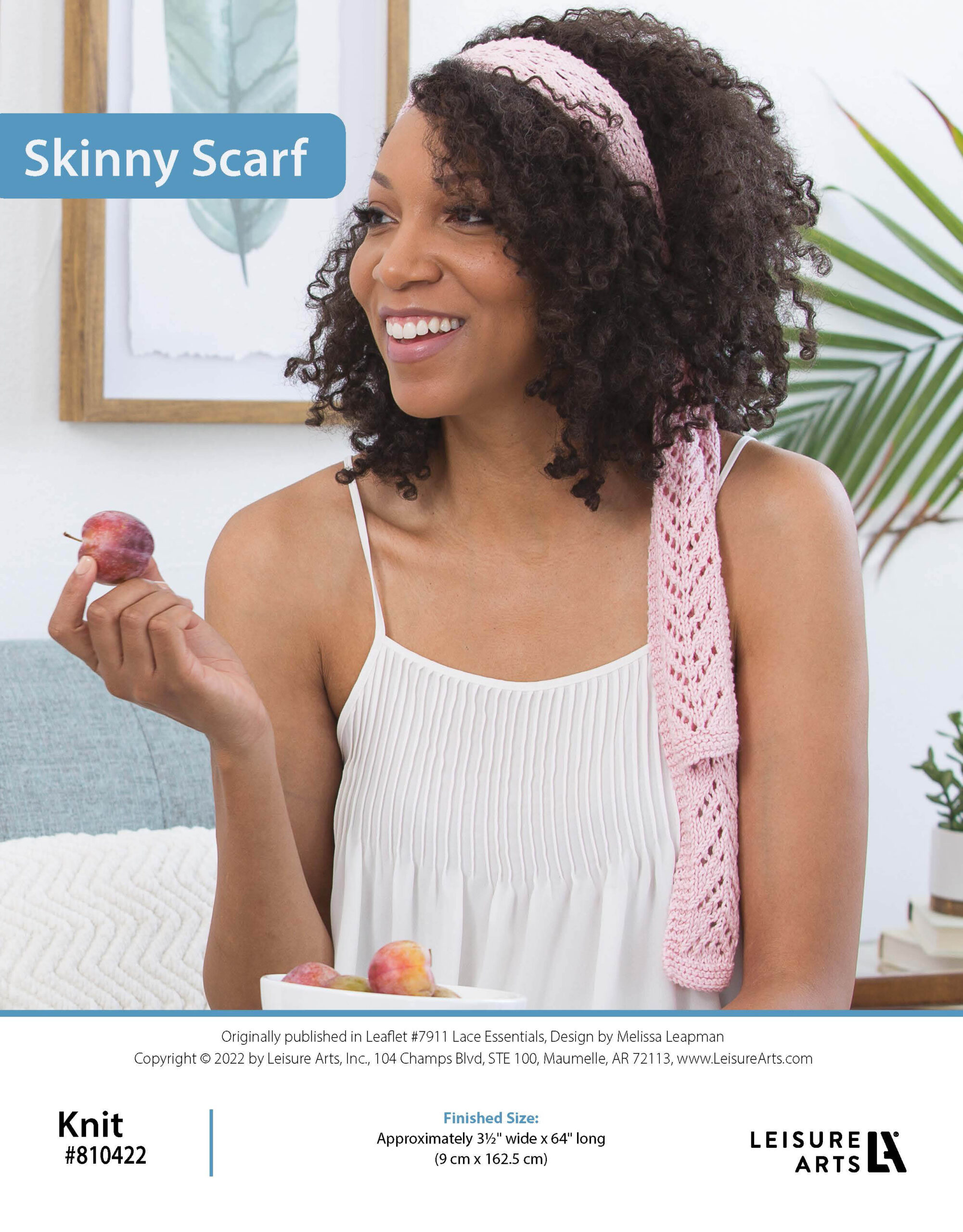 Leisure Arts Lace Essentials Skinny Scarf Knit ePattern