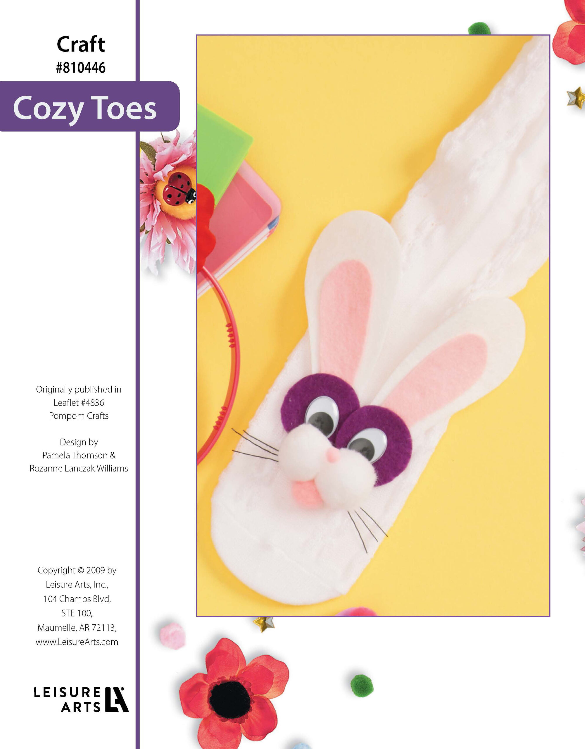 Leisure Arts Pompom Crafts Cozy Toes ePattern