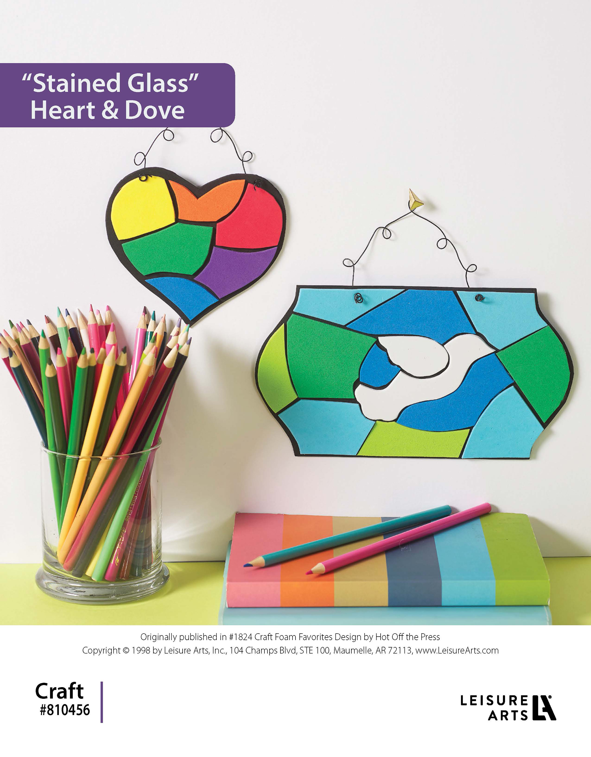 Craft Foam Favorites Stained Glass Heart and Dove ePattern
