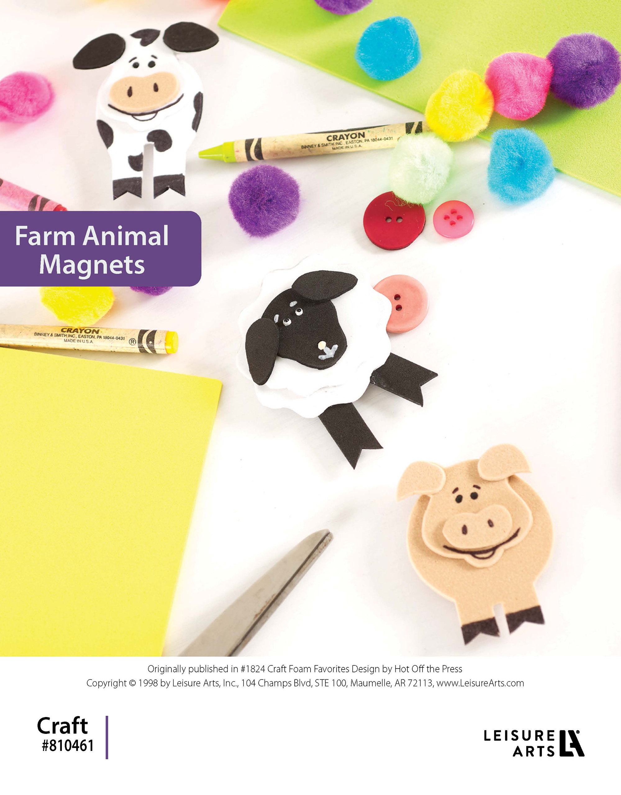 Craft Foam Favorites Farm Animal Magnets ePattern