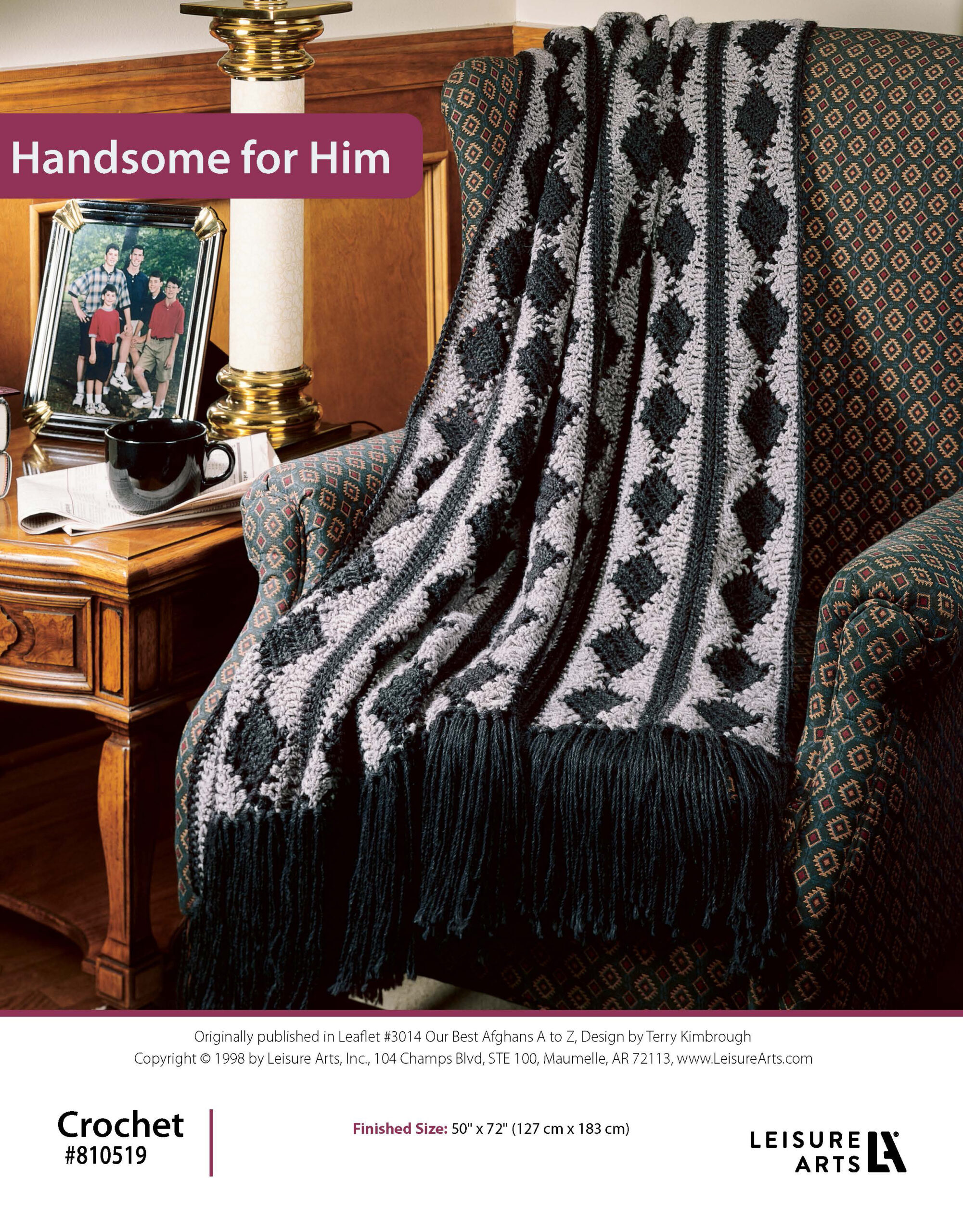 Leisure Arts Our Best Afghans A To Z Handsome for Him Crochet ePattern