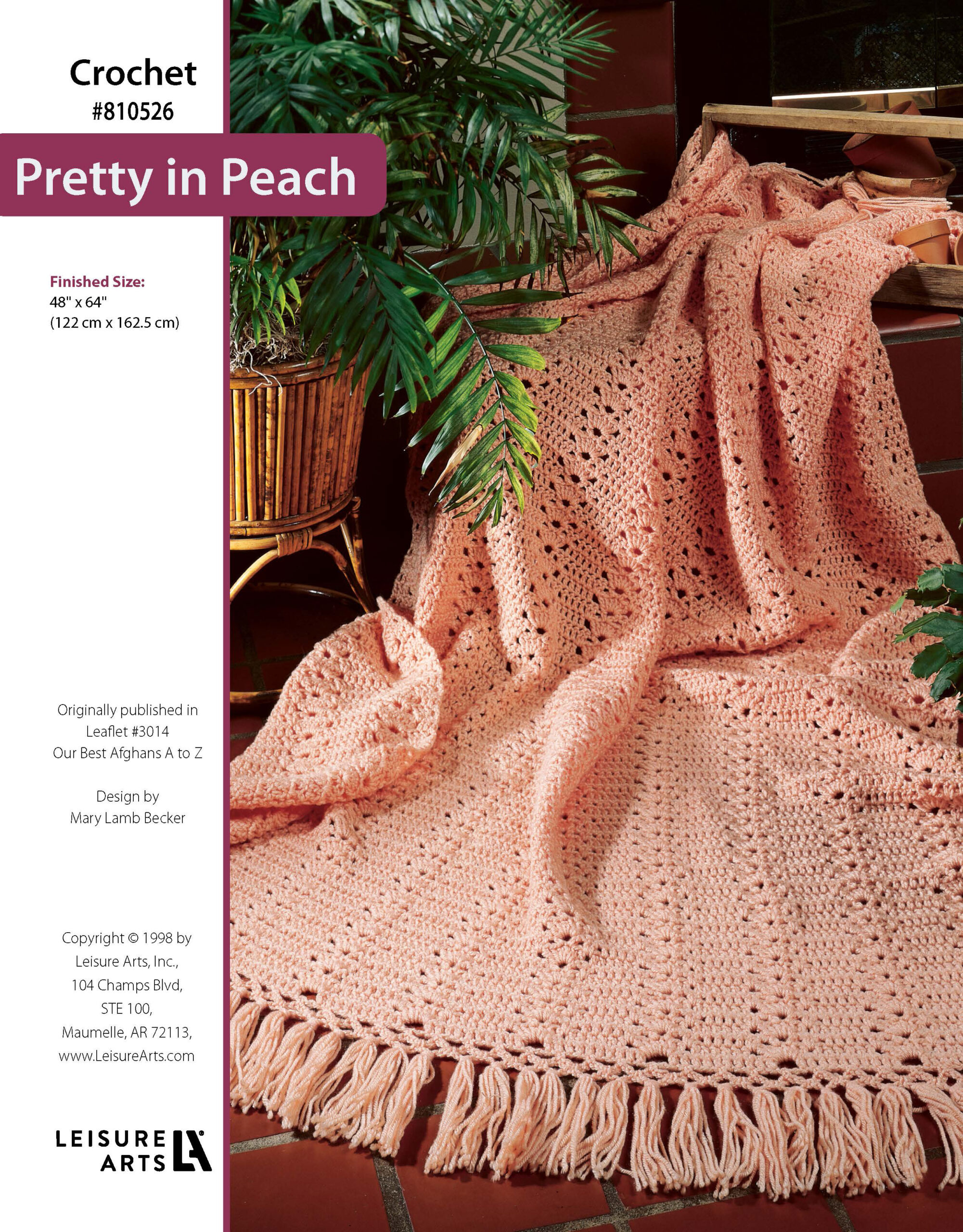 Leisure Arts Our Best Afghans A To Z Pretty in Peach Crochet ePattern