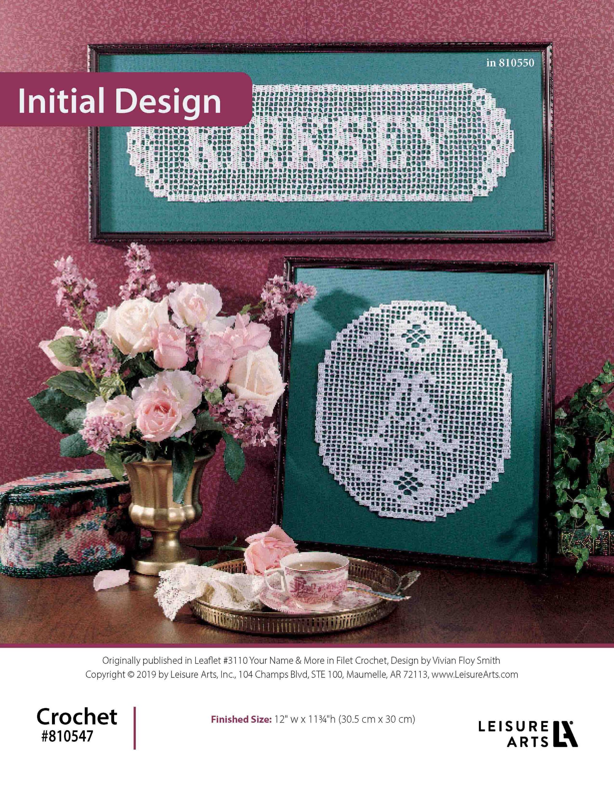 Leisure Arts ePattern Your Name More In Filet Crochet Initial Design