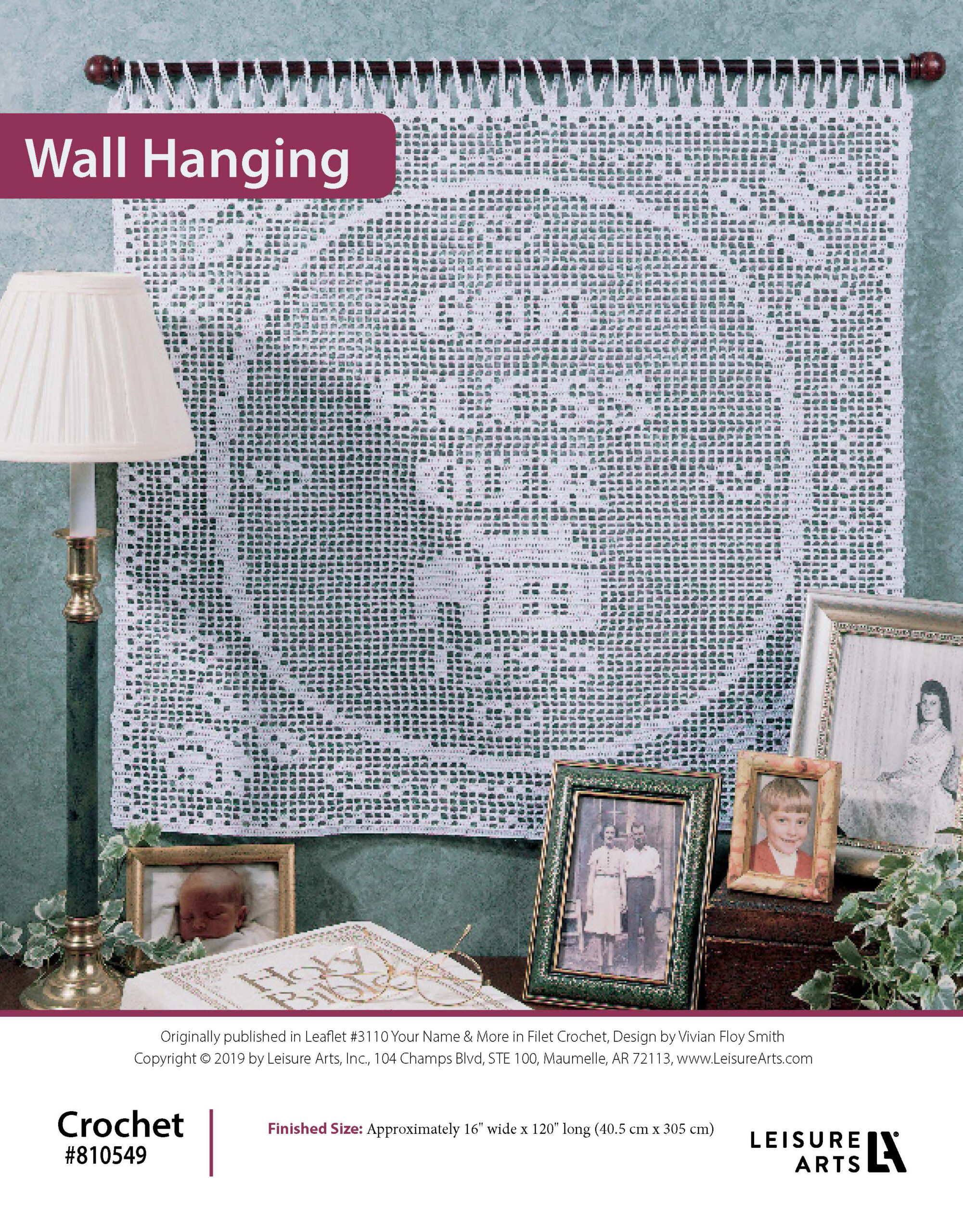 Leisure Arts Your Name More In Filet Crochet Wall Hanging ePattern