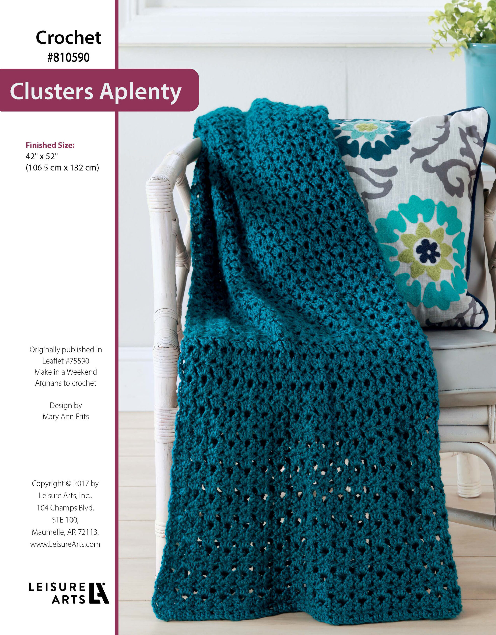 Leisure Arts Make In A Weekend Afghans To Crochet Clusters Aplenty ePattern