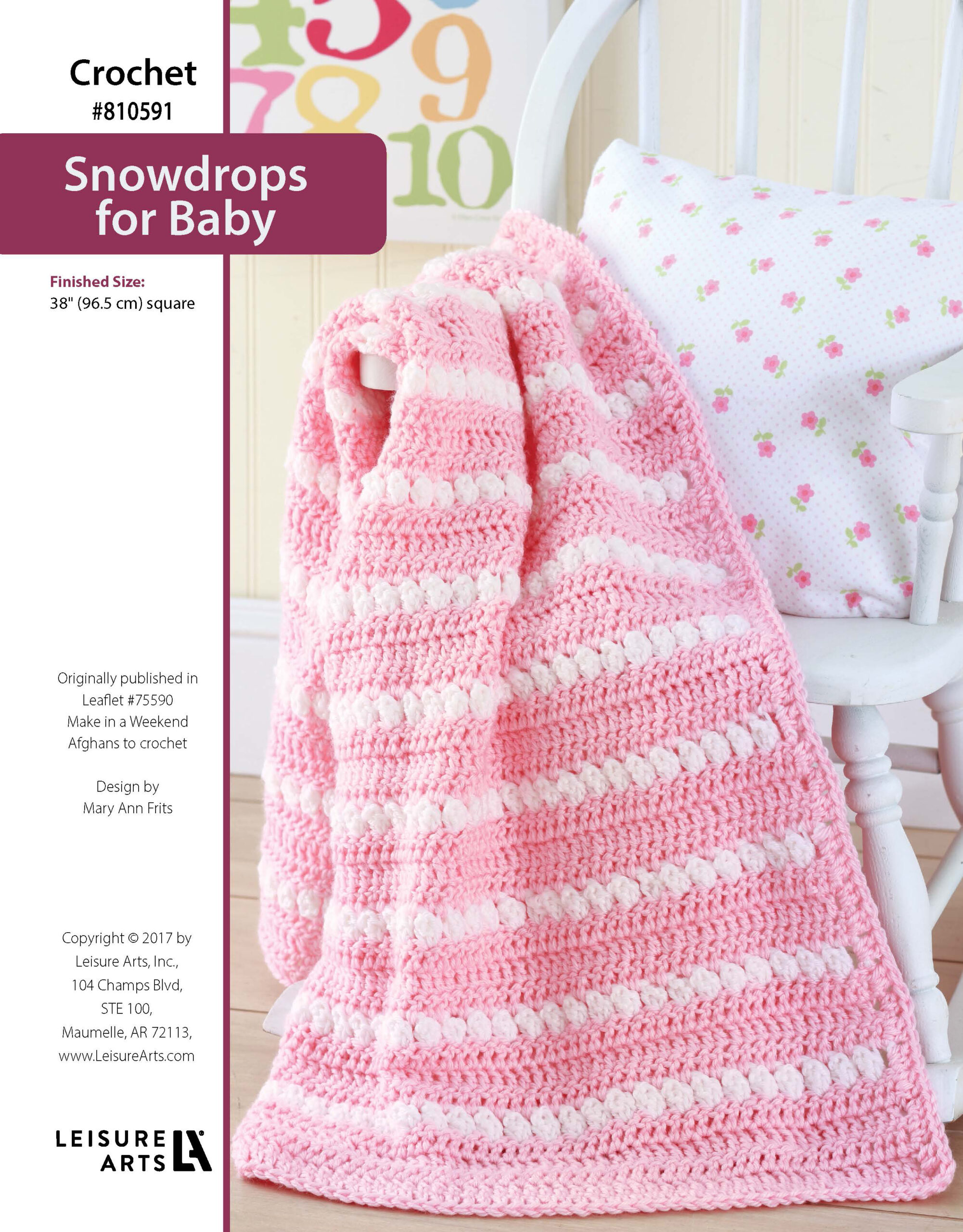 Leisure Arts Make In A Weekend Afghans To Crochet Snowdrops For Baby ePattern